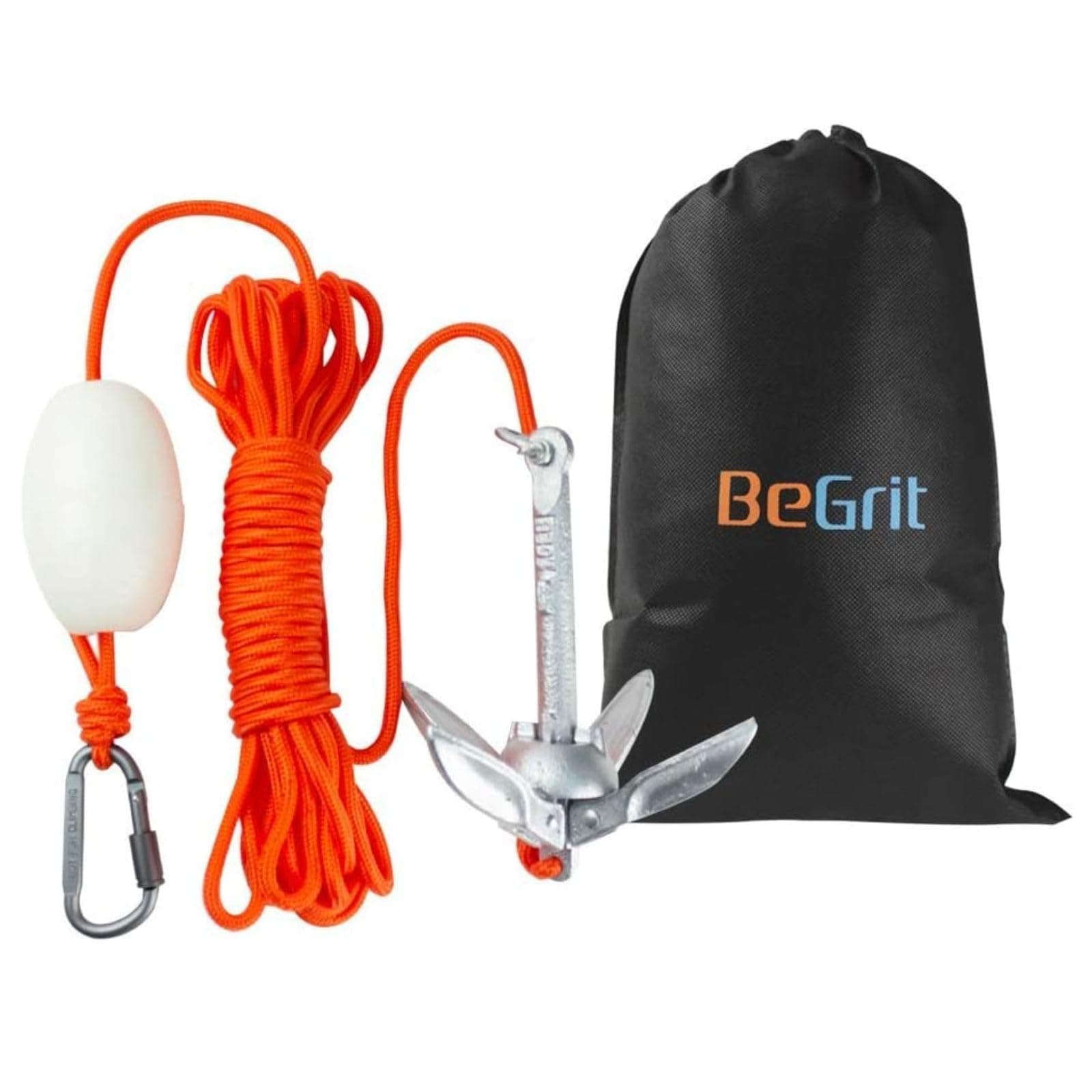BeGrit Kayak Anchor Small Boat Anchor Folding Marine Anchor for Fishing,Kayak,Paddle Board,Canoe,Jet Ski, with 32.8 ft Anchor Tow Rope Carrying Bag