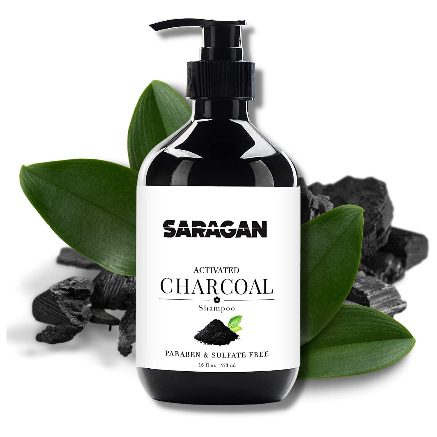 Activated Charcoal Shampoo - Natural Clarifying Shampoo w/Keratin, Argan & Jojoba Oils - Sulfate & Paraben Free - Charcoal Detox (16 oz) All hair types