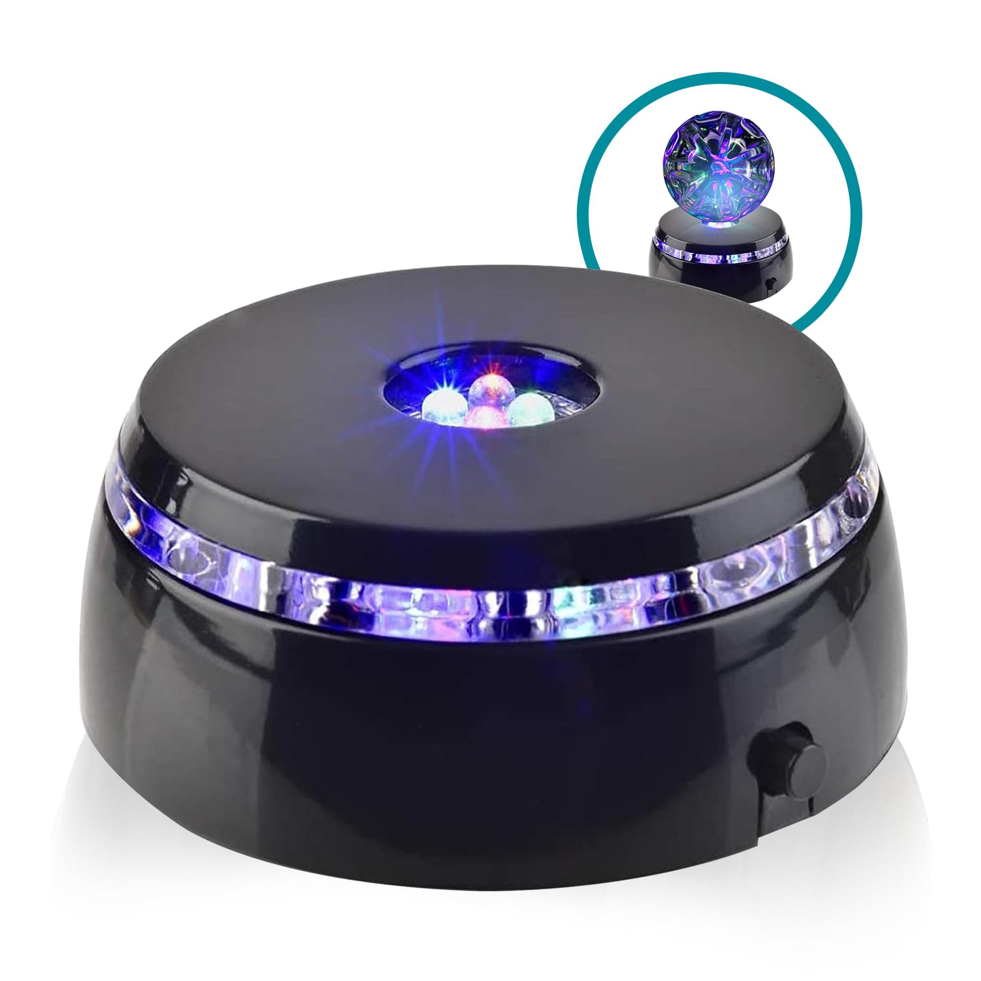 ASENTE 4 LED Display Base - Light Base for Glass Art - Lighted Glass Display and LED Base Light for Crystals, Figurines, and More - Lighted Display Stand w/ Color Changing Lights