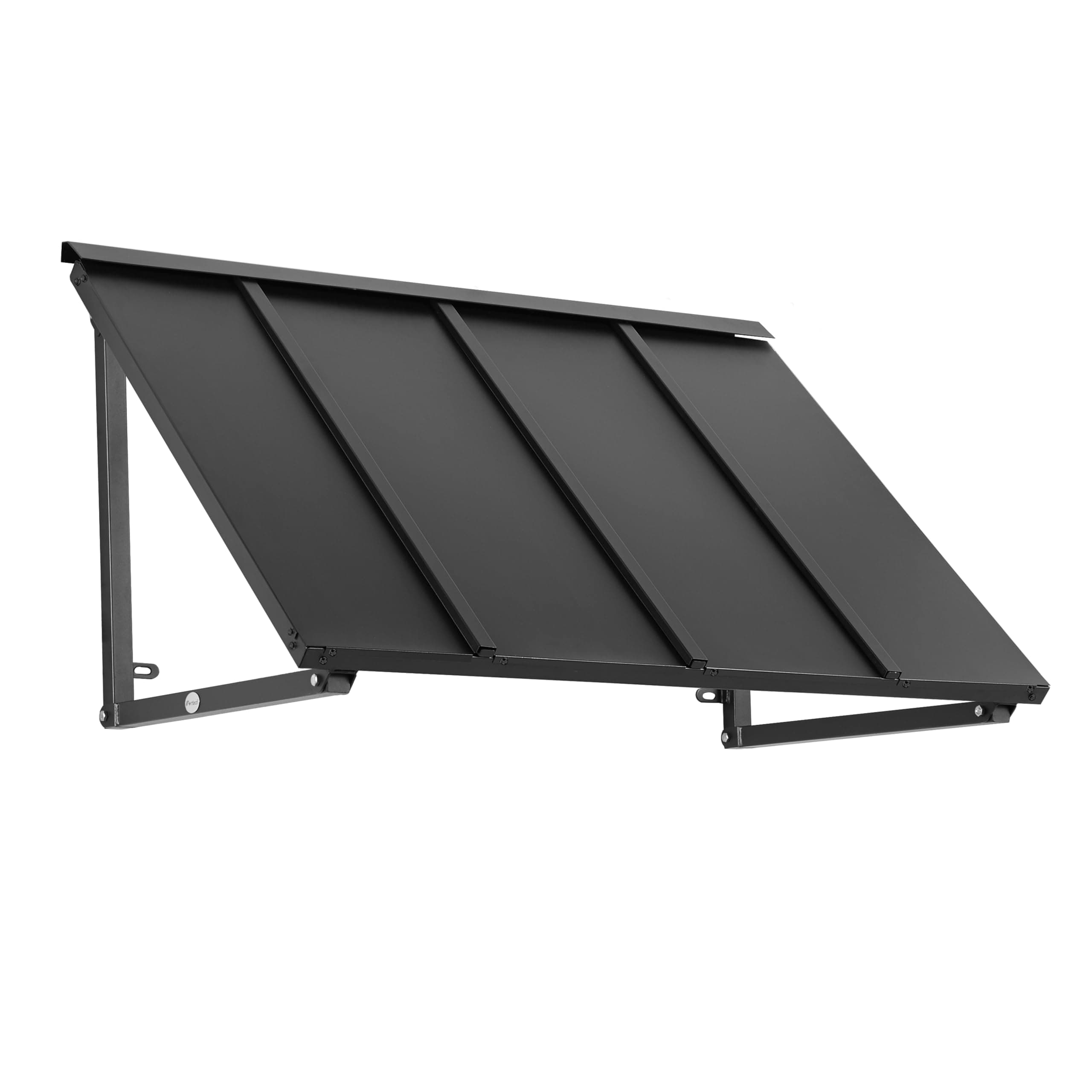 Awntech 3' Houstonian (44"-24"-24") Standing Seam Metal Fixed Awning, Black