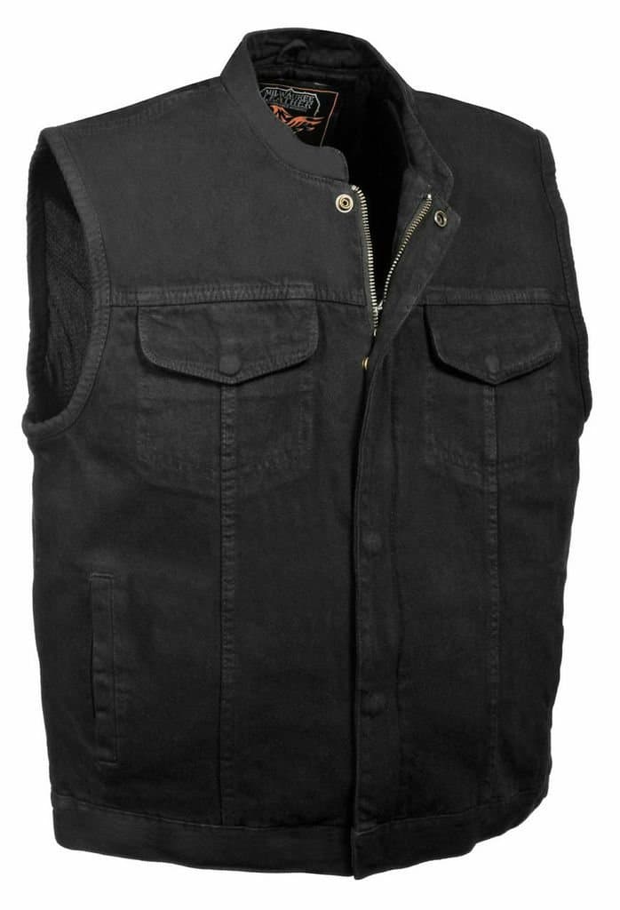 L SOA BLK DENIM VEST L