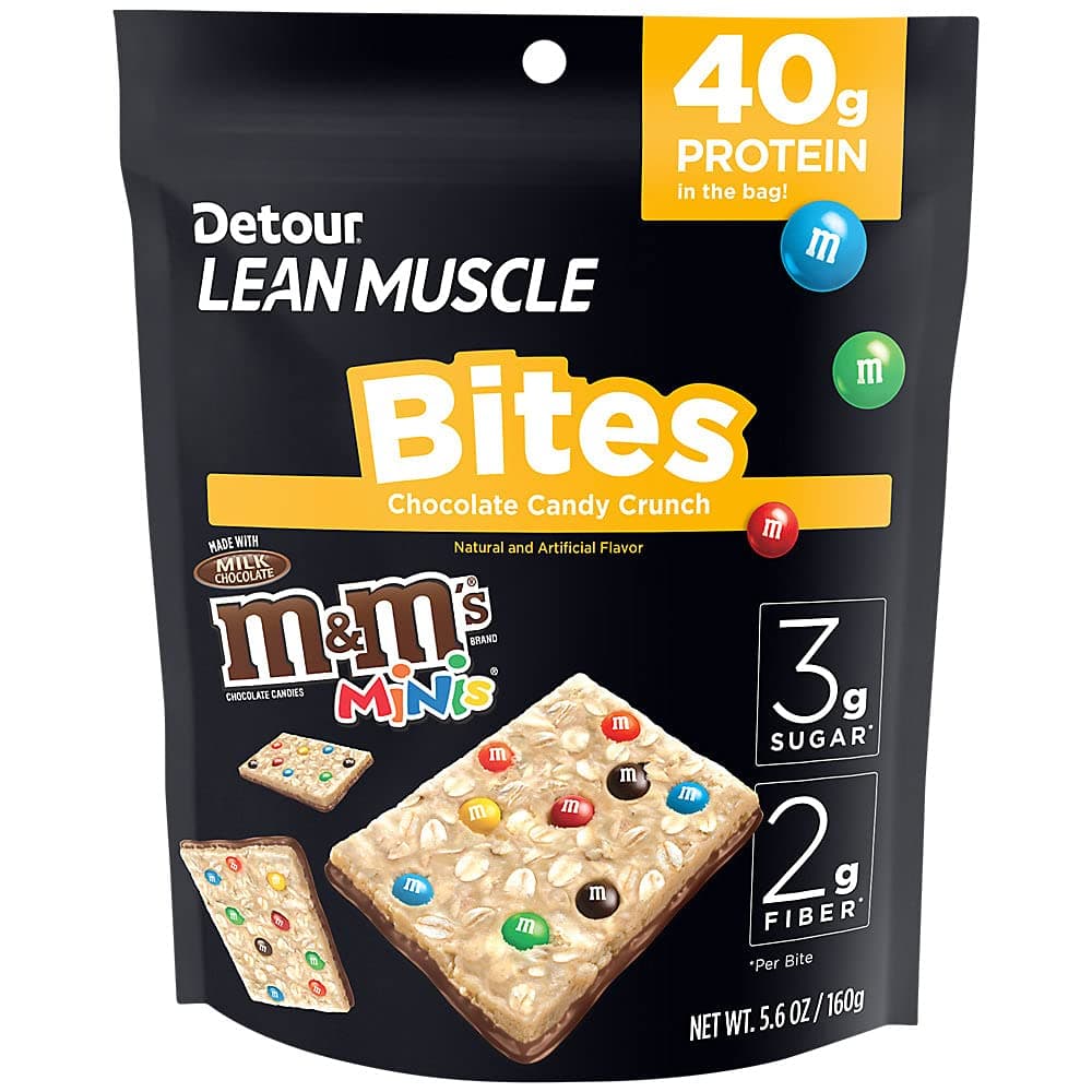 Detour Lean Muscle Bites with 40 grams of Protein MM's Chocolate Candies (5.6 oz.)
