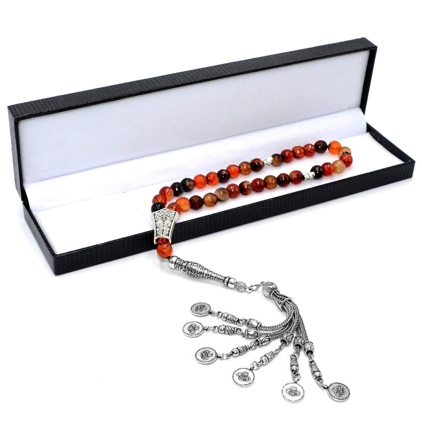 -Gentle Men Collection- Prayer Beads-Worry Beads-Tesbih-Tasbih-Tasbeeh-Misbaha-Masbaha-Subha-Sebha-Rosary (Miracle Agate Stone -8 mm-33 Beads-)