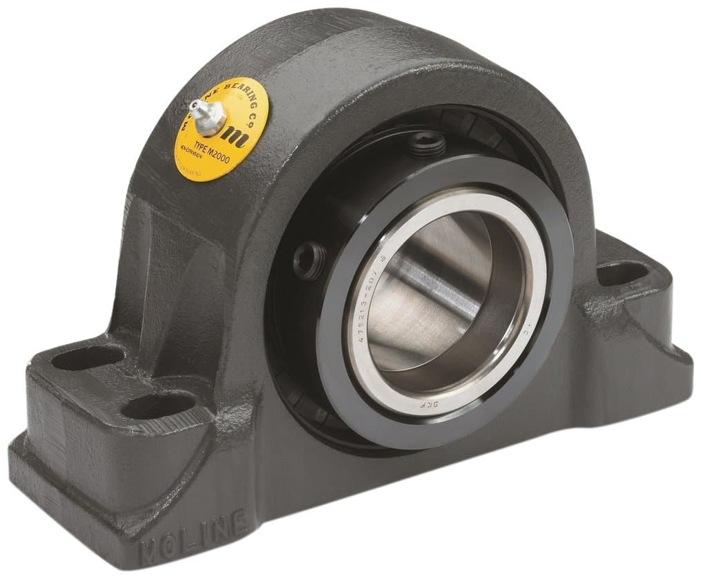 Big Bearing M2000-3-4 M2000 Heavy Duty Four Bolt Pillow Block Bearing, 3" Shaft Size, 10-1/2" Length, 4-1/4" Width, 6-7/16" Height, 26 lb., Iron/Steel