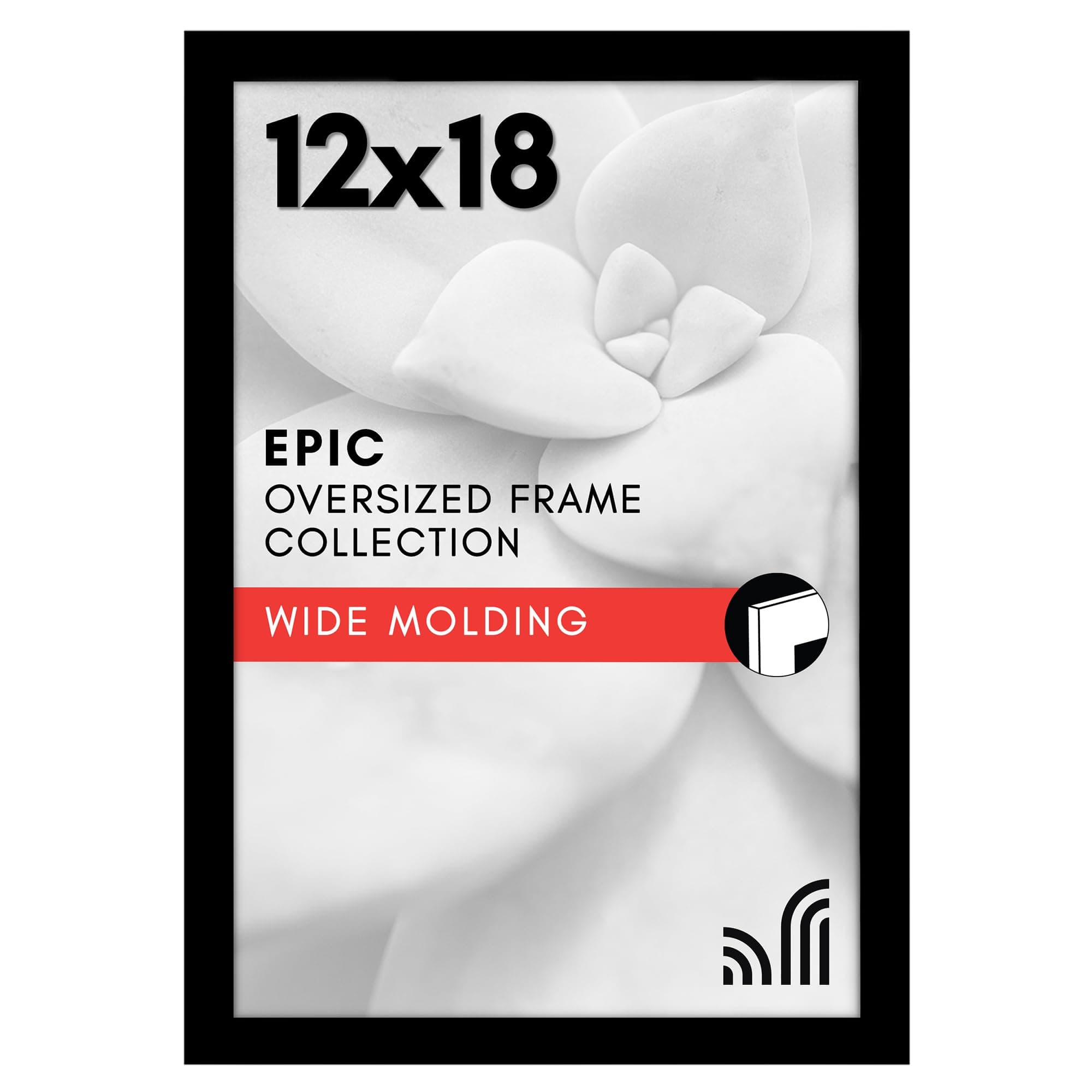 Americanflat 12x18 Poster Frame with Polished Plexiglass - Black Picture Frame - Wide Photo Frames Made of Engineered Wood for Vertical or Horizontal Wall Display - Epic Collection - Black