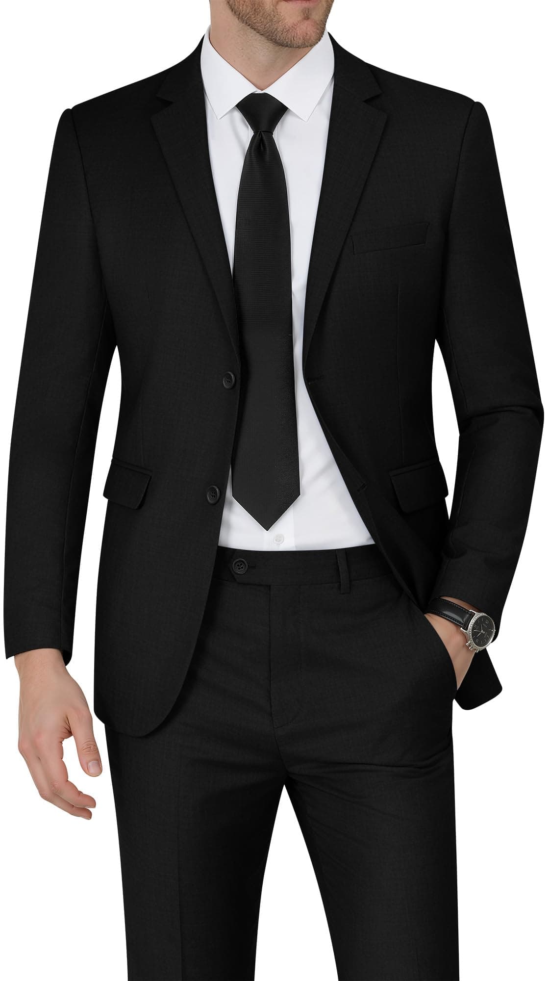 Men's Suits Slim Fit 2 Piece Two Button Blazer Wedding Prom Tuxedo Single Breasted Jacket Pants Set
