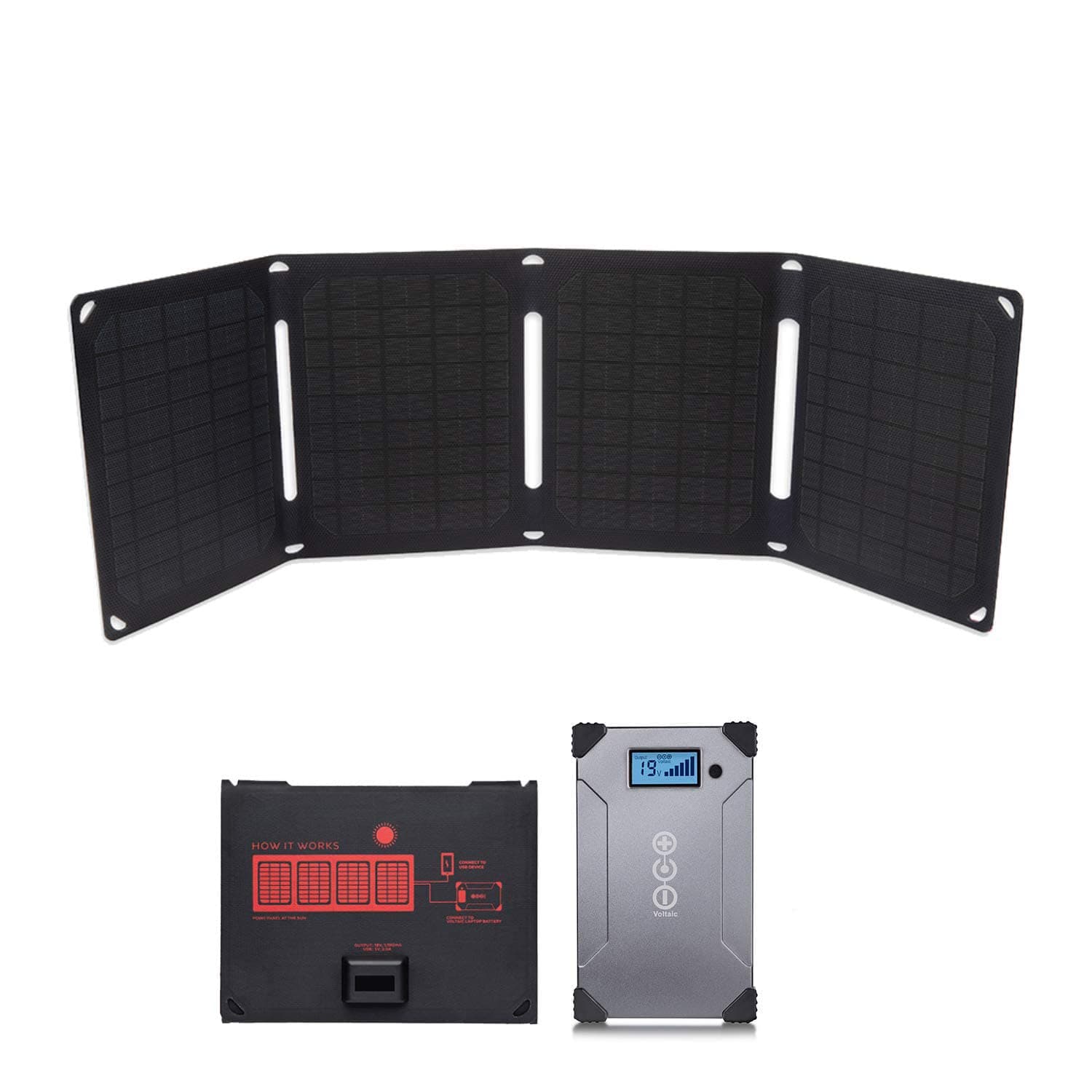 Voltaic Systems Arc 20W Kit 20 Watt Solar Charger and 20,000mAh Battery for Laptops, DSLR, Tablets, and Phones