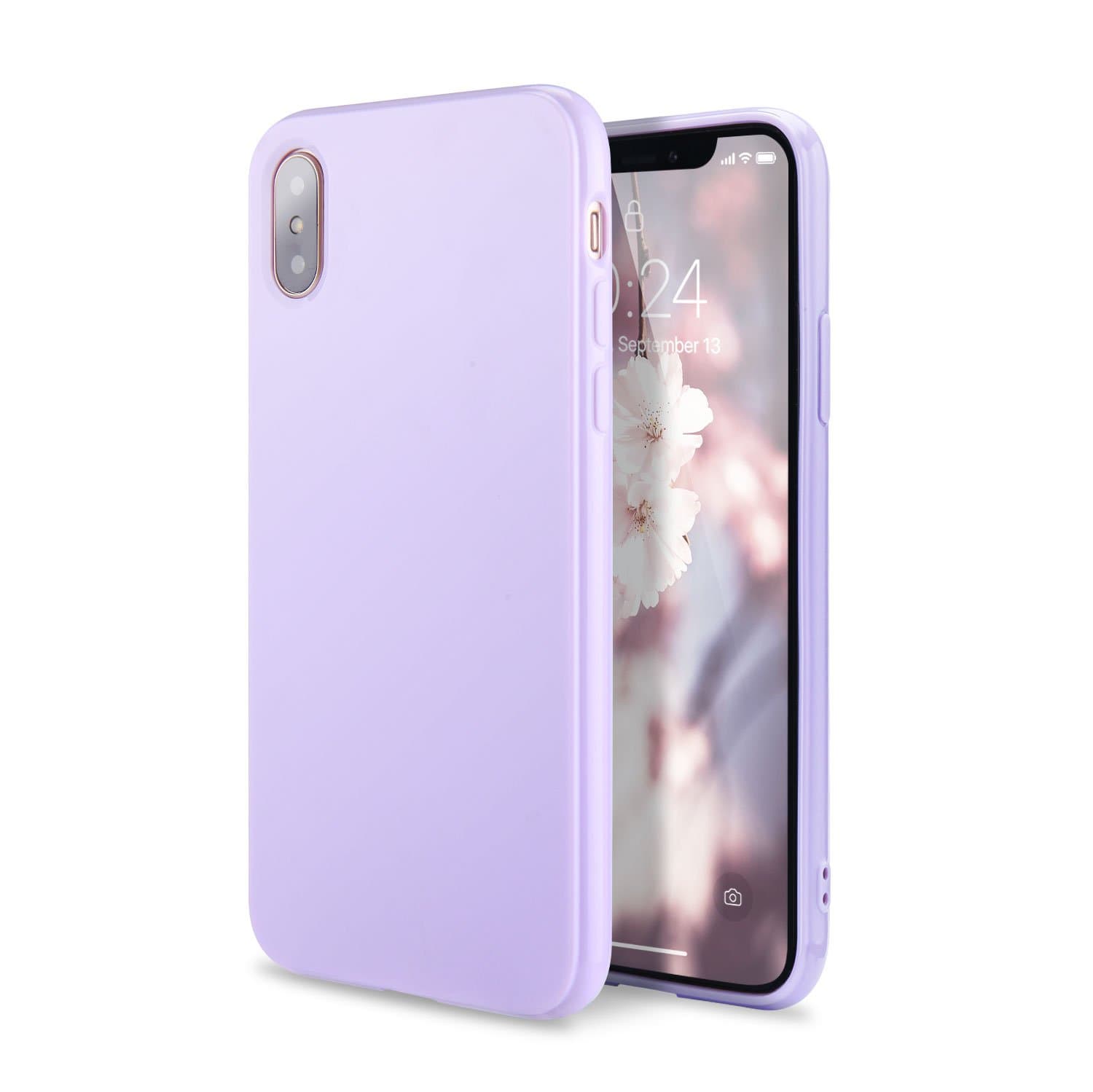 FGA iPhone Xs Case, iPhone X Case, Sugar Candy Cute Lightweight Shockproof Full Protective Slim Fit Solid Color Flexible Soft TPU Bumper Gel Case Cover Apple iPhone Xs, iPhone X(Lavender)