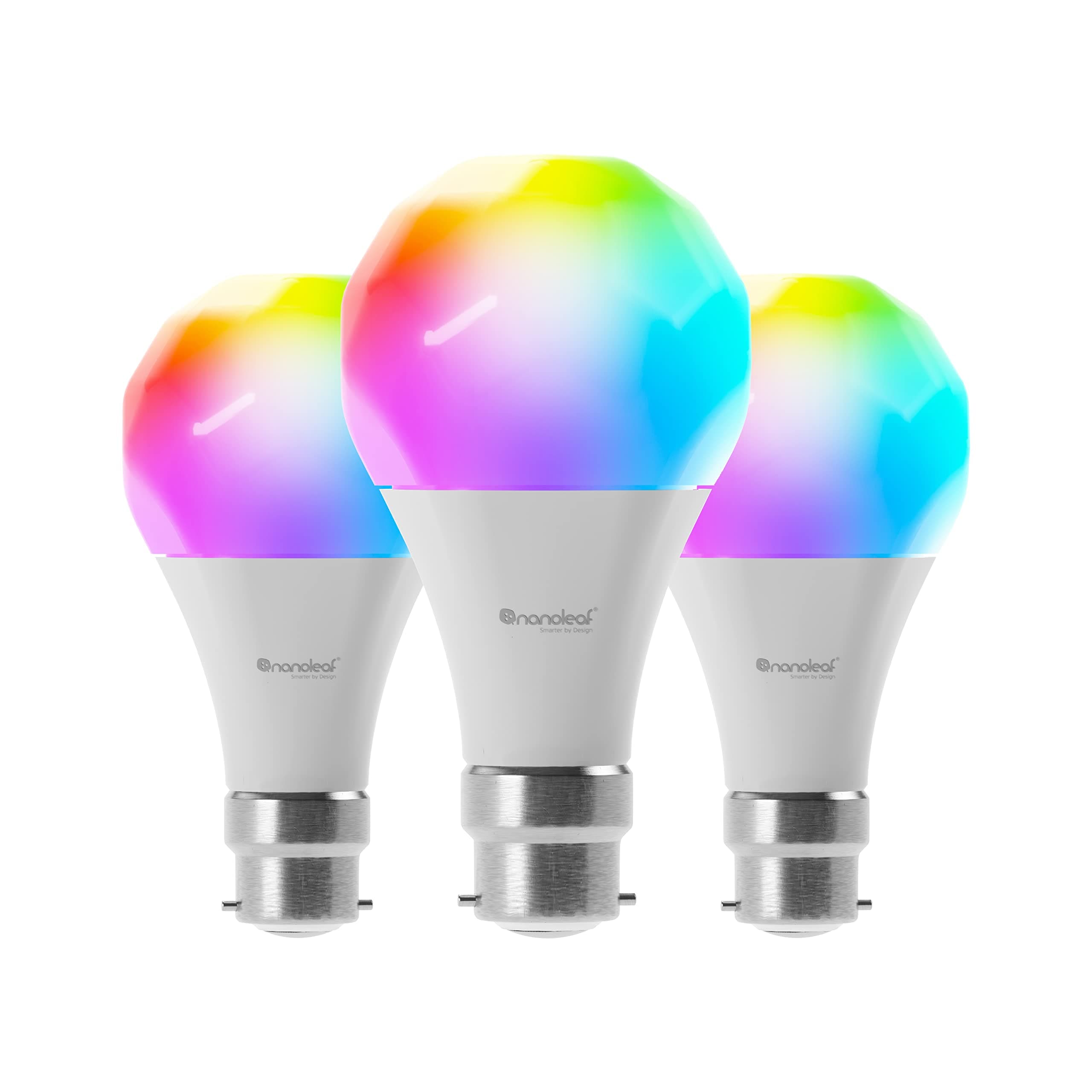 Essentials B22 LED Bulbs, Pack of 3 RGBW Dimmable Smart Bulbs - Thread & Bluetooth Colour Changing Light Bulbs, Works with Google Assistant Apple Homekit, for Room Decor & Gaming