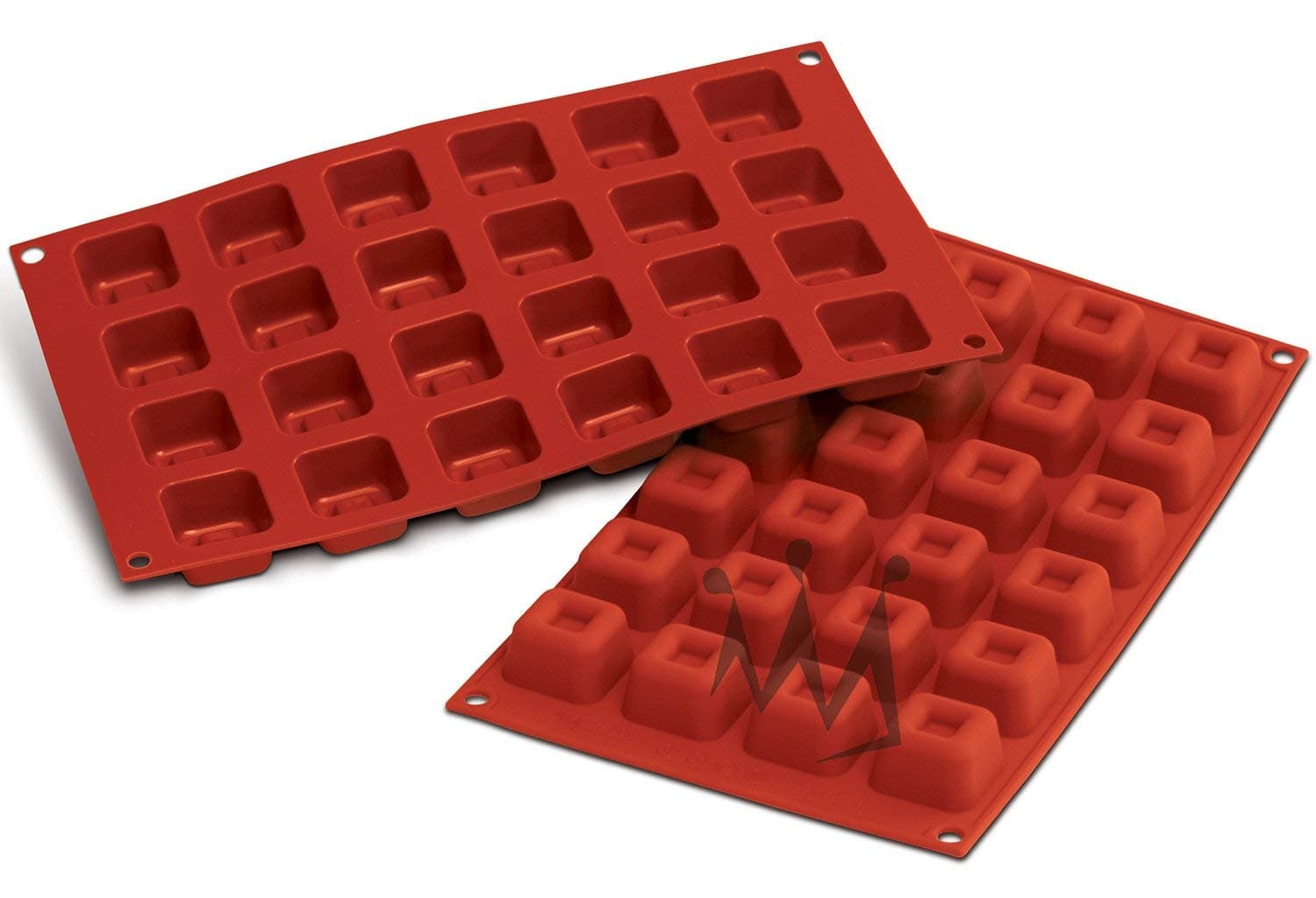 Professional SF080 Silicone Baking Mold Square Savarin 0.54 Oz Volume, 1.37" x 1.37" x 0.84" High, 24 Cavities (1 Each)