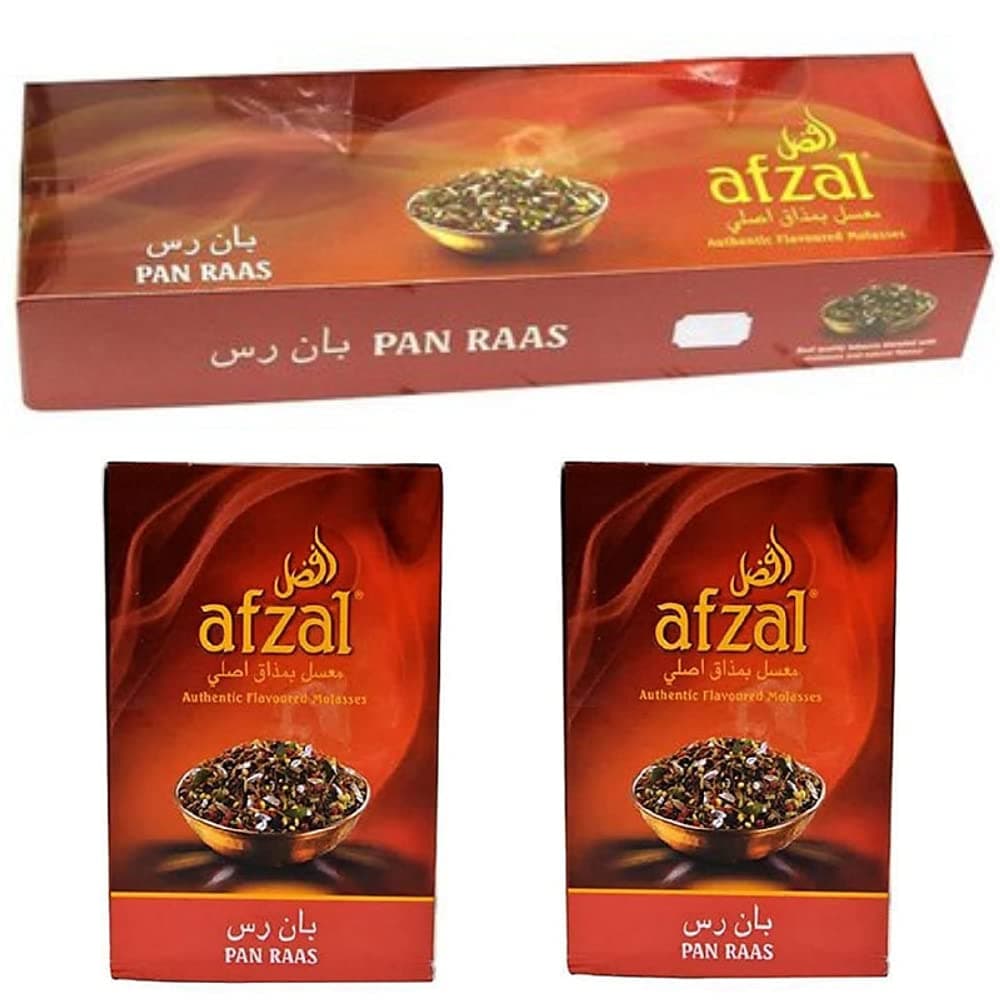Happiness Afzal Pan Ras Flavor Pack of 10-50 Gm in Each |Afzal Paan Ras Hukka Lovers (No Tobacco No Nicotine)