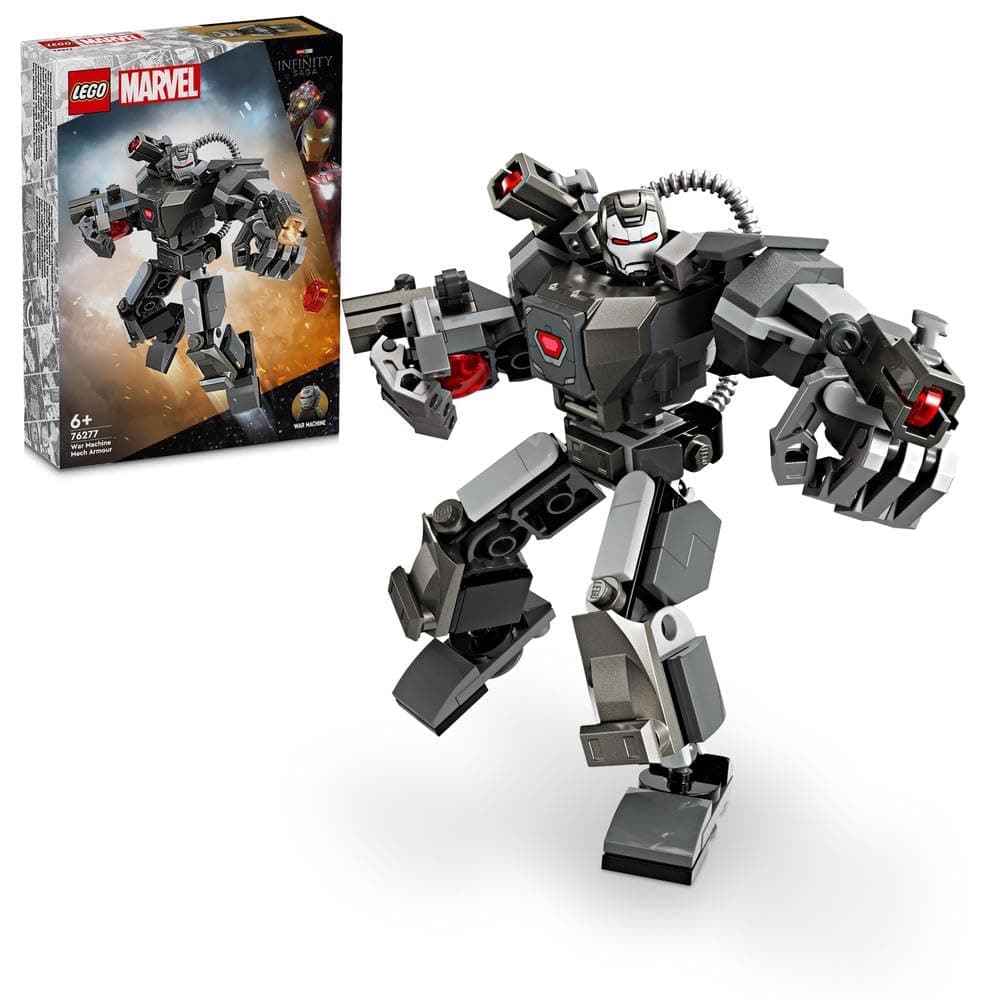 Marvel War Machine Mech Armour, Buildable Toy Action Figure for Kids with 3 Stud Shooters, Legendary Character from the MCU, Gifts for Boys and Girls Aged 6 Plus Years Old 76277