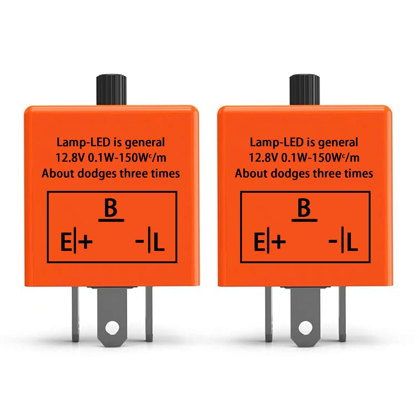 LLII CF-13 Led Flasher Relay 3 Pins Turn Signal Flasher for Led Lights CF13 EP34, 12V Electronic Fixing Hyper Blink Speed Adjustable Flash Resolve Rapid Quick Flash Issue Signal Indicator(2PCS)
