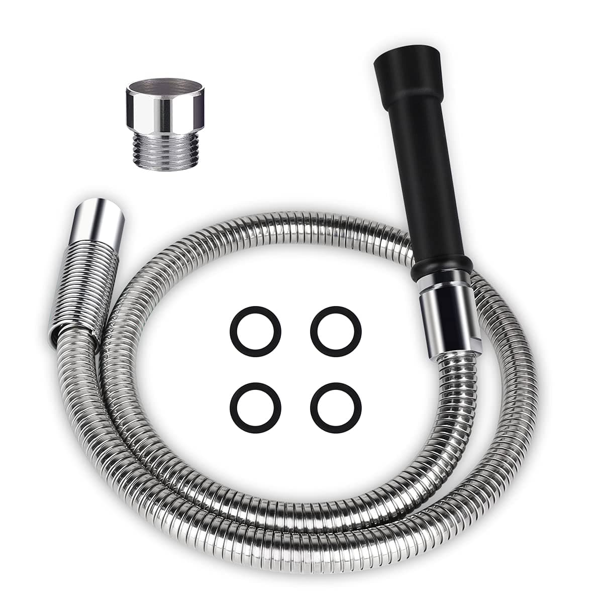 Pre-Rinse Hose 44" Flexible Commercial Stainless Steel Hose with Heat Resistant Handle, Replacement For 1.42 GPM Pre-Rinse Sprayer Kit Commercial Kitchen Sink Faucet Dish Spray Hose Parts