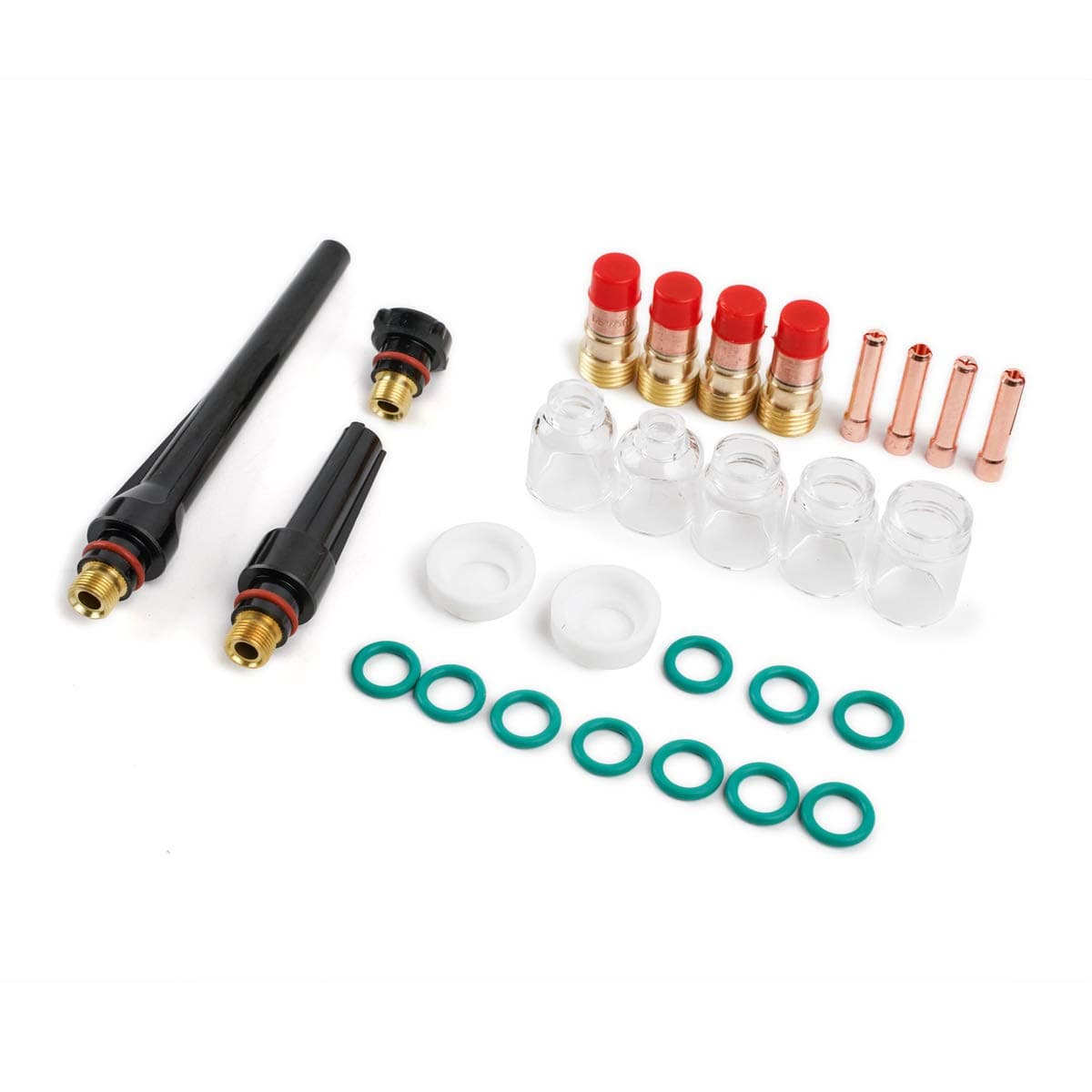 RX WELD 28pcs/set New Pyrex TIG Welding Torch Gas Lens #4#5#6#7#8 Pyrex Cup Kit for Tig WP-17/18/26 Torch Welding Accessories