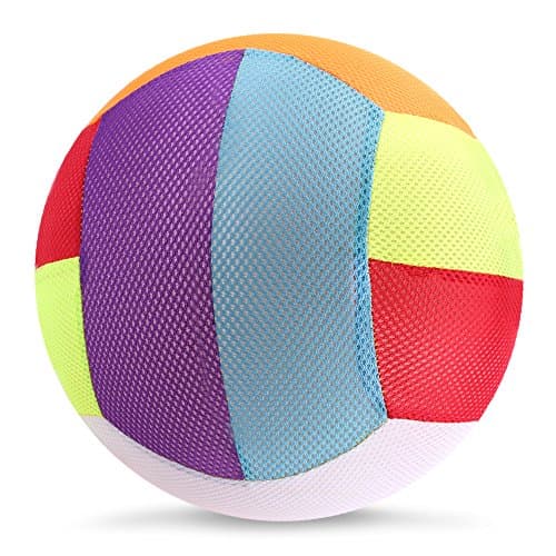 Stylife Rainbow Inflatable Cloth Ball, Cloth Beach Ball Toy- Colors Varied (Rainbow10, 10inch)