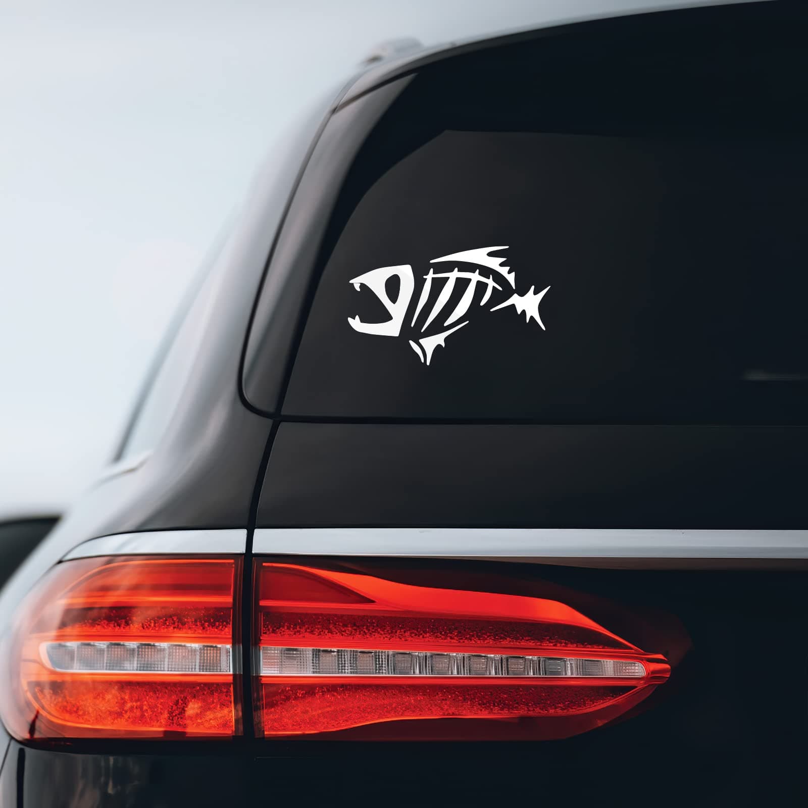 Fish Bones Fear No Sticker Decal Notebook Car Laptop 6" x 3.5" (White)