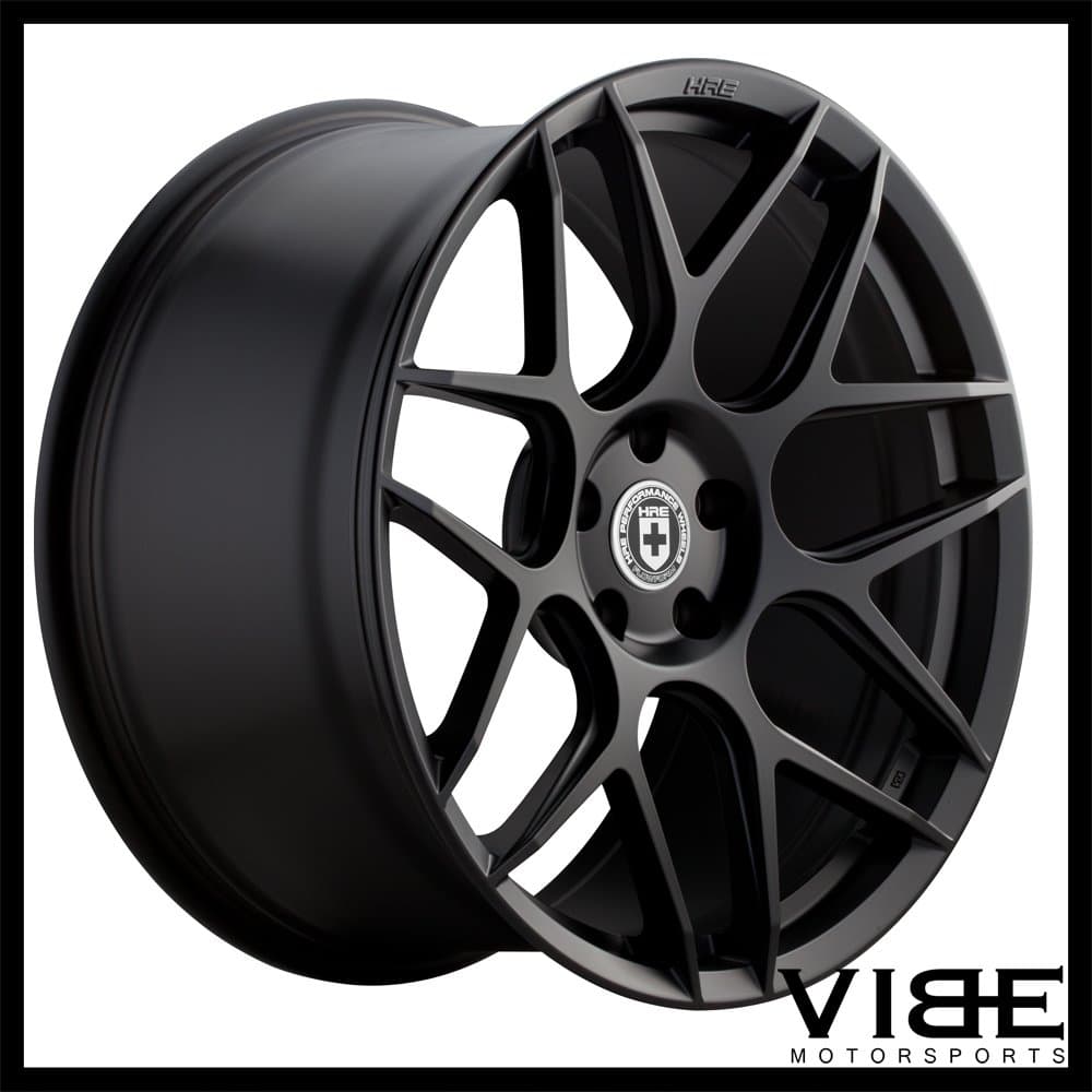 20" HRE Wheels FF01 Flow Form Black Concave Rims Only Set Of 4 Includes Vibe Motorsports License Plate Frames Fits Audi Q5 Sq5