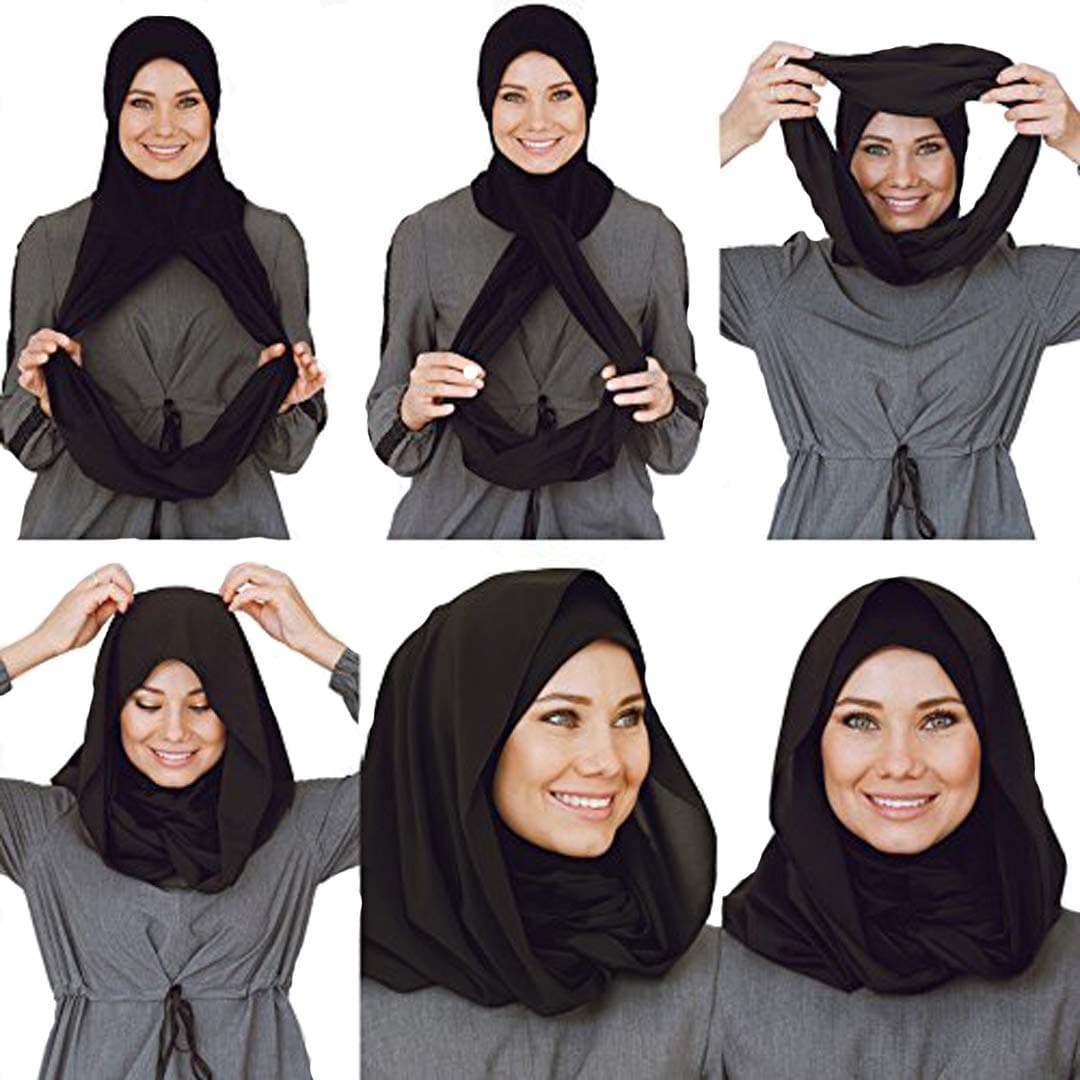 VeilWear Cotton and Shiffon headscarf, instant hijab, ready to wear hijab for women
