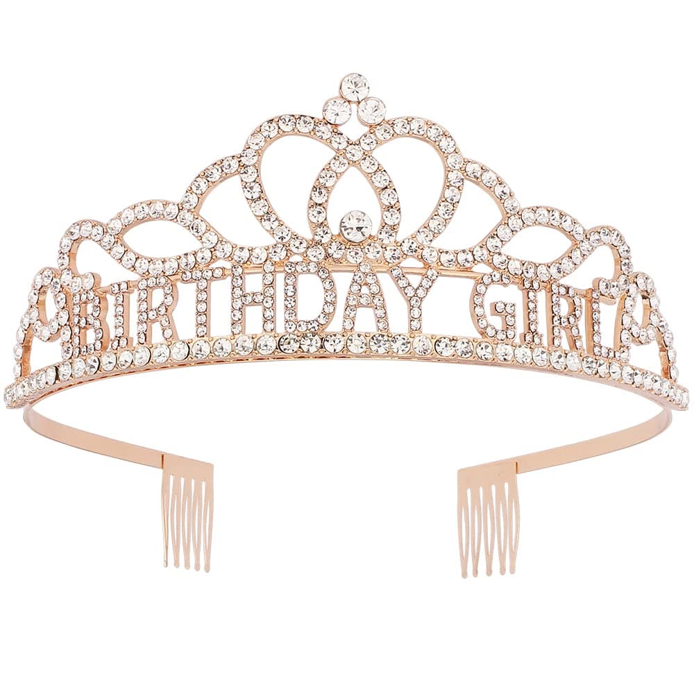 Diane Birthday Crowns for Women Gold Tiaras for Girls Crowns for Girls Rhinestone Crystal Decor Headband