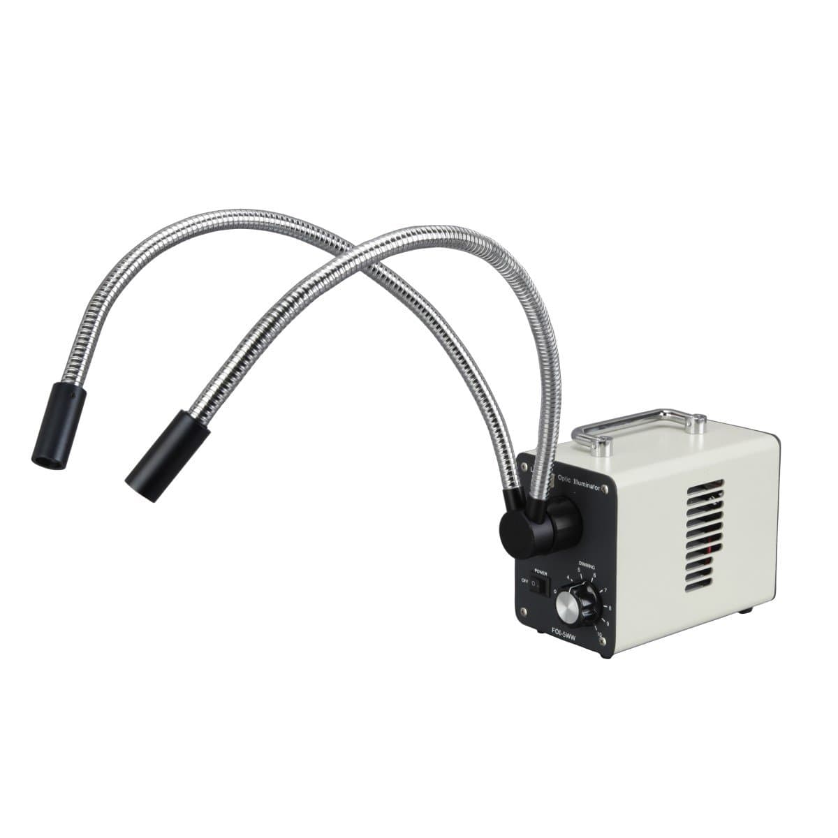 OMAX 50W LED Dual Fiber Optic Gooseneck Microscope Illuminator