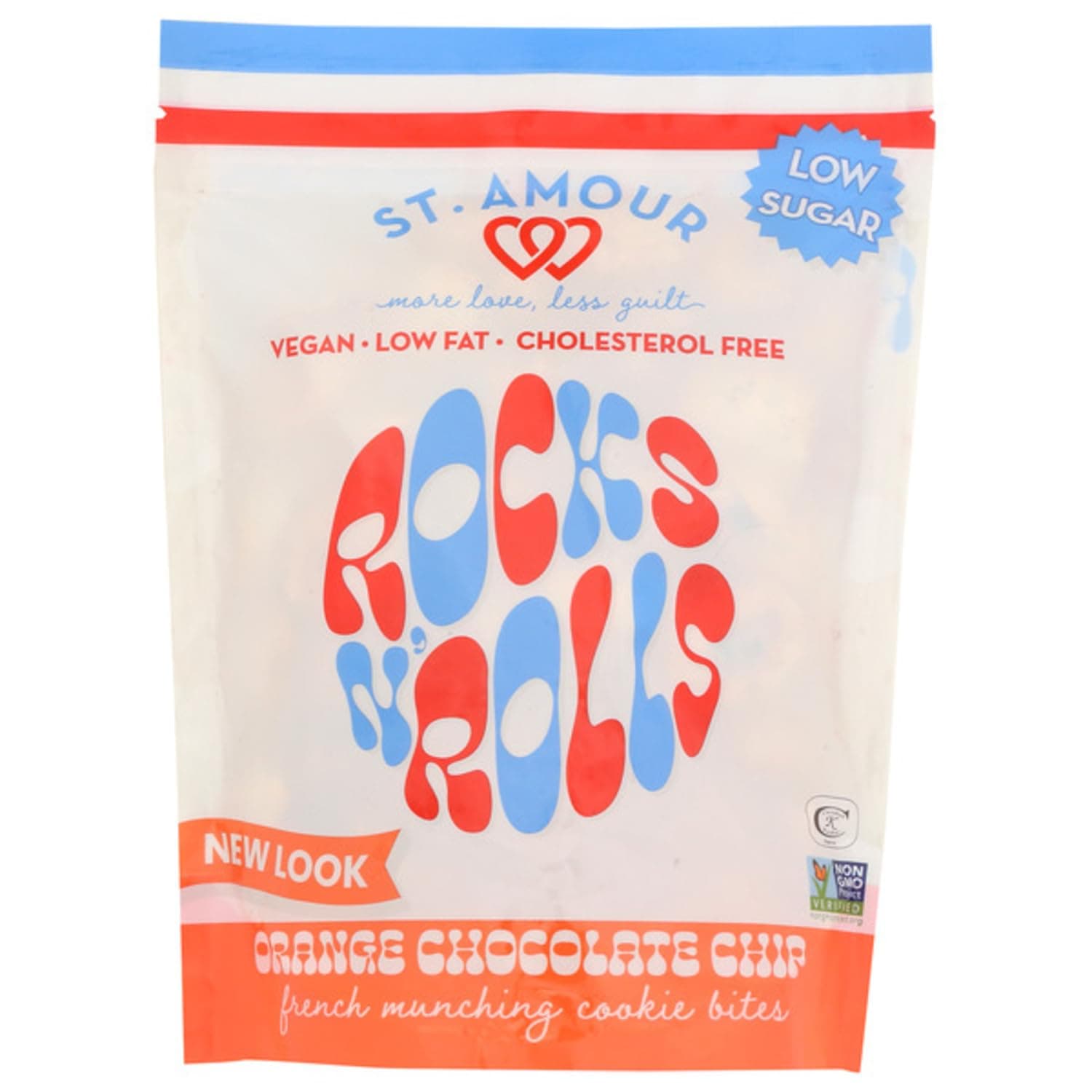 ST. AMOUR Rocks N' Rolls – Orange & Chocolate Chip French Vegan Munching Bites – Low Fat, Low Sugar – Dairy Free – Cholesterol Free – 10 oz Bag