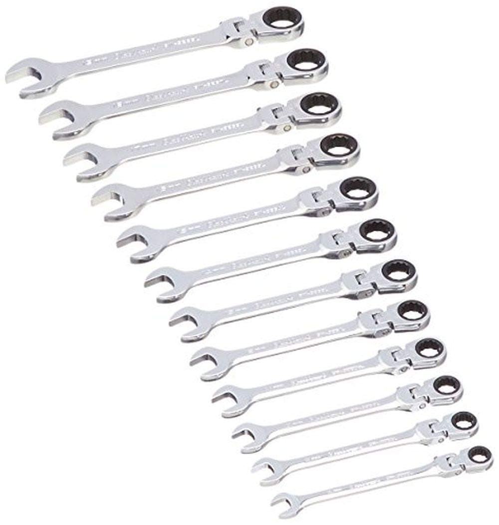 Blackhawk By Proto BW-3250L 12 Point Metric Locking Flex-Head Ratcheting Combination Wrench Set, 12-Piece
