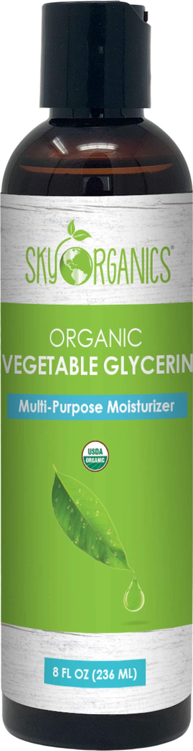 Sky Organics Organic Vegetable Glycerin for Body & DIY, USDA Certified Organic to Moisturize & Soften, 8 fl. Oz