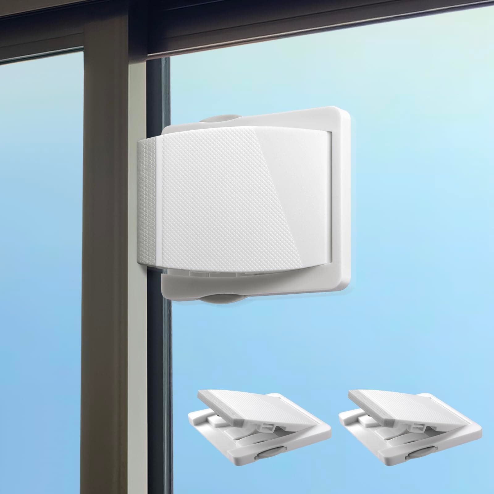 Sliding Door Lock, 2 Pack Child Safety Sliding Glass Door Lock for Sliding Glass Doors, Sliding Windows, Sliding Closet, etc. Easy to Installation Provides More Security for Your Baby and Pets