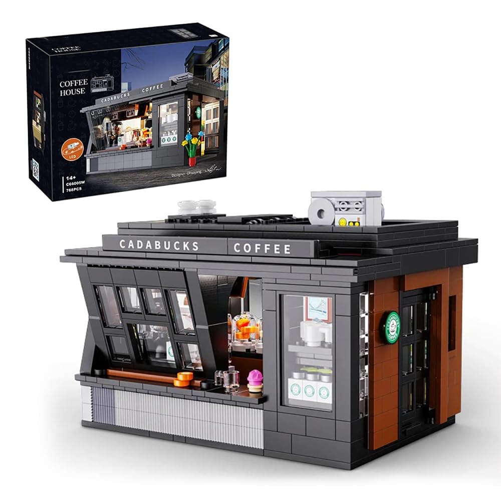 Corner Coffee Shop Modular Buildings,City House Sets,Assembly Square Street View Architecture Sets Bricks,Bricks 66005 Building Block Toys Present for Adults(768 Pcs)