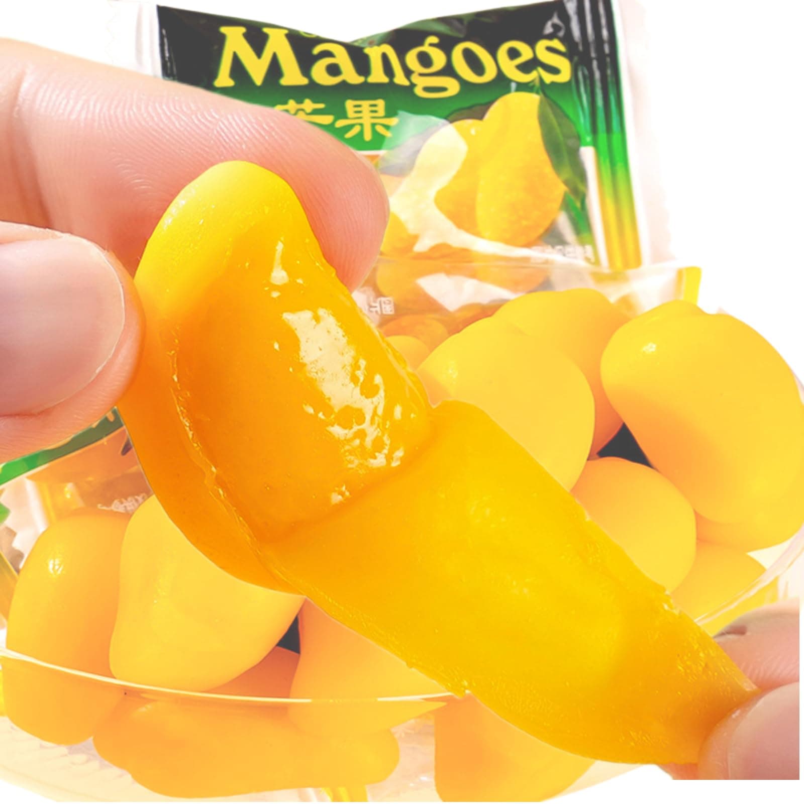 Peelable Gummies, 4D Gummies Peely Fruity Filled Candy Snacks,Gummy Candy Mango, Novelty Christmas Candy-200g