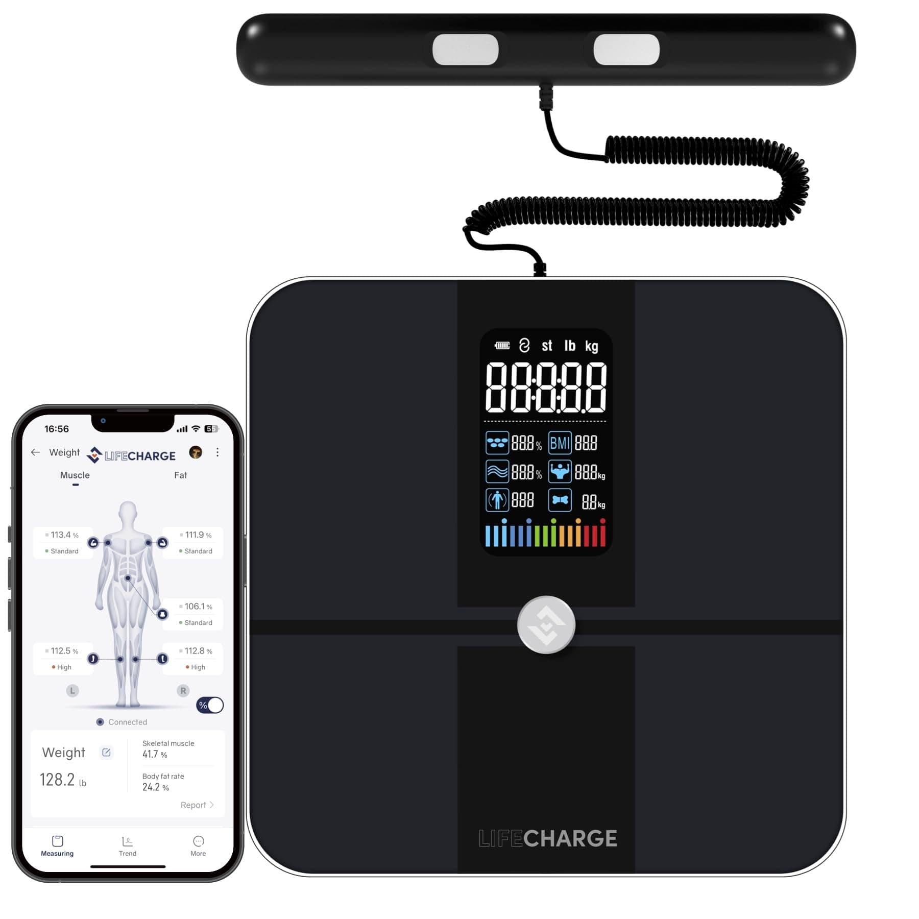 8 Electrode Smart Body Fat Scale 2 PRO Scales for Body Weight and Fat. Large Display BMI Digital Weight Scale, Full Body 29 Composition Analyzer with Report, Accurate Bathroom Scale