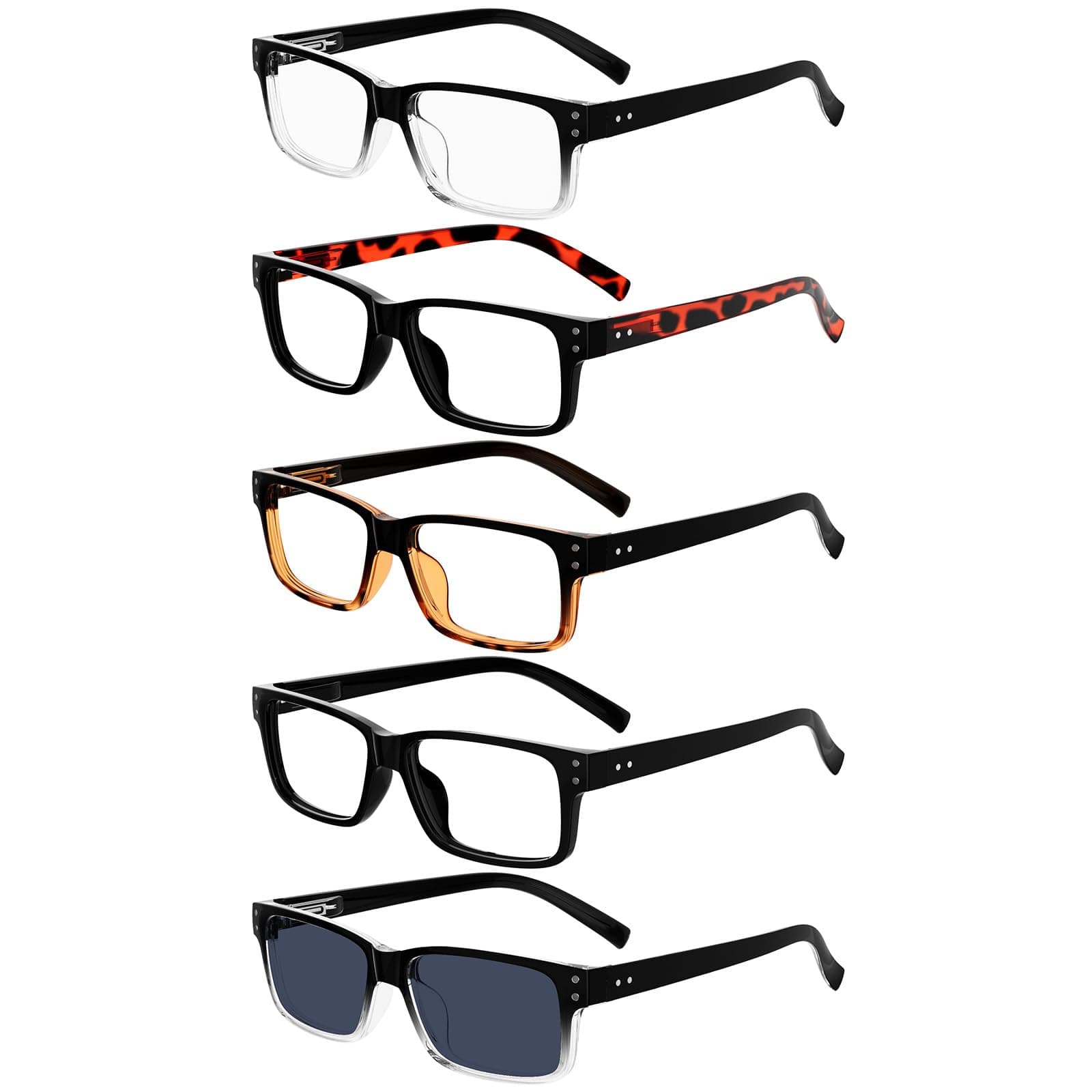 Vintage Reading Glasses-5 Pack Include Reading Sunglasses for Men Outdoor Reading, Reader Eyeglasses Women