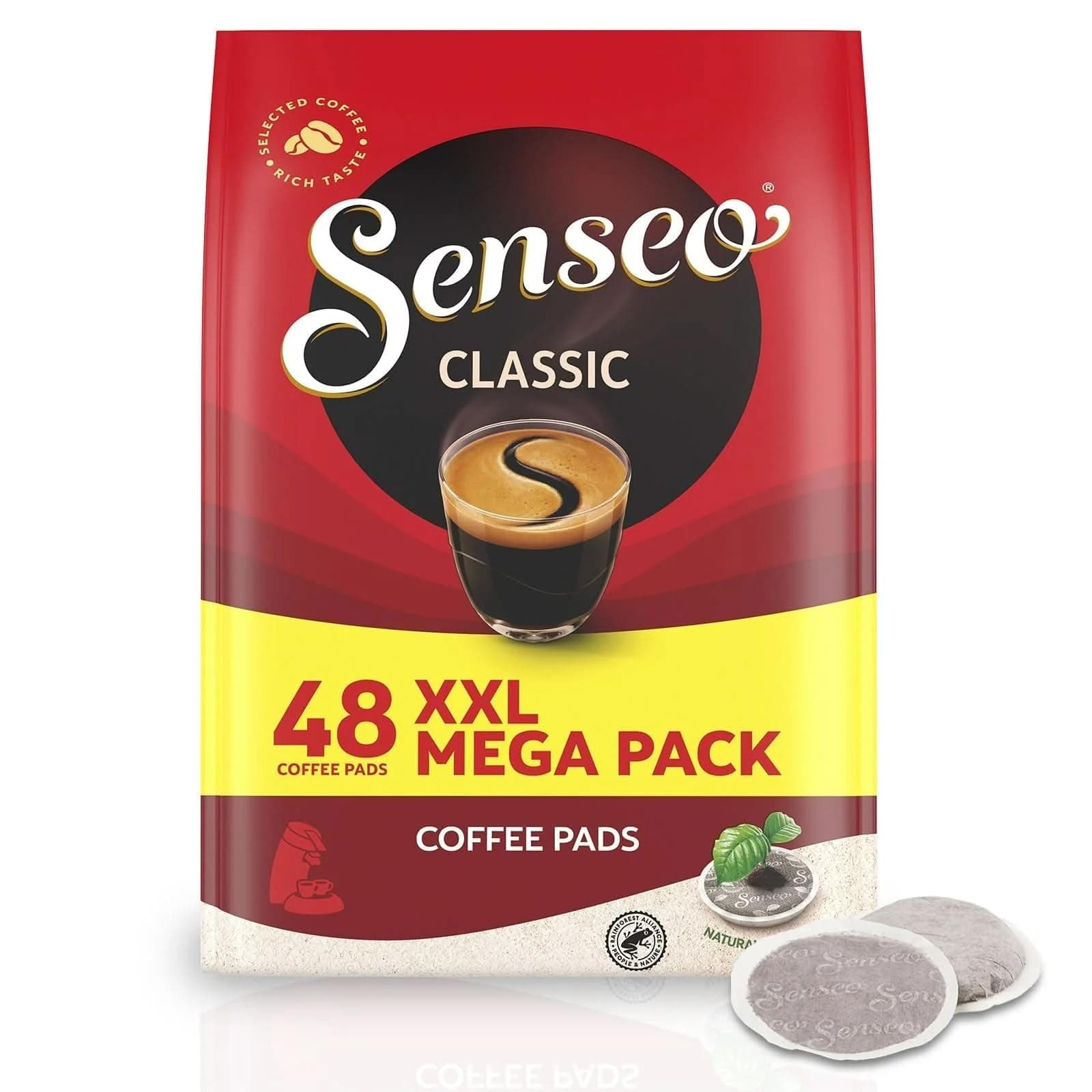 coffee pads Classic, Intensive and Full-Bodied Flavour, Ground and Roasted, 48 Pods