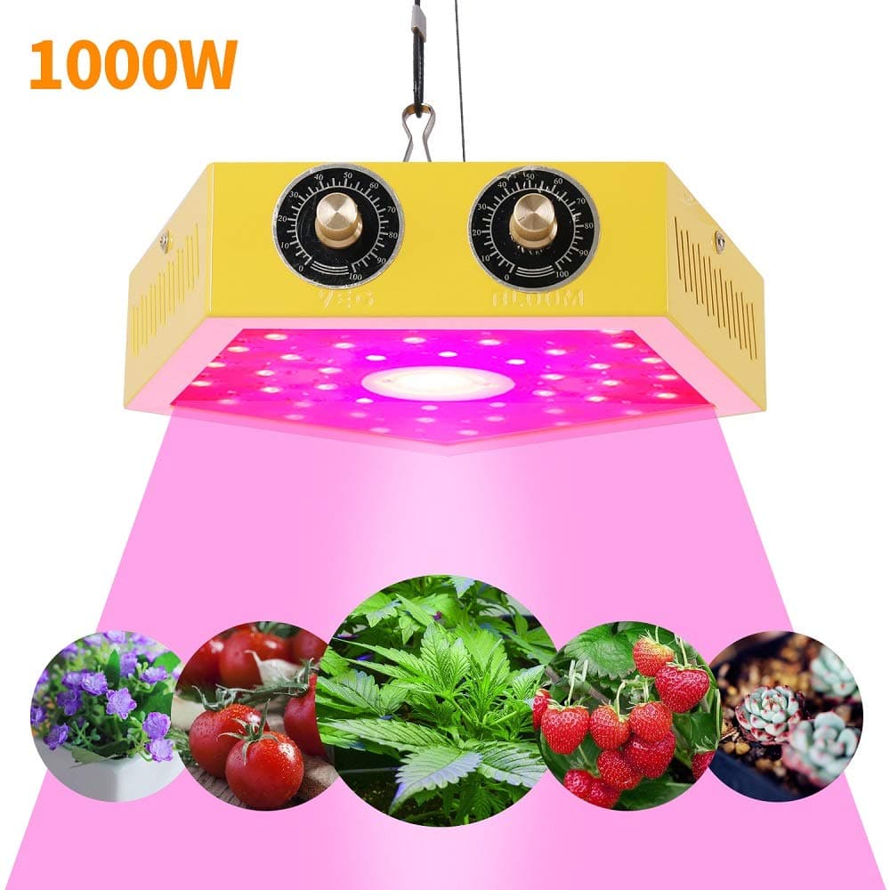 Biobri 1000W LED Grow Light Full Spectrum Grow Lamp COB&Dual Chip with Adjustable Veg&Bloom Switch for Indoor or hydroponic Plants Veg and Flower.
