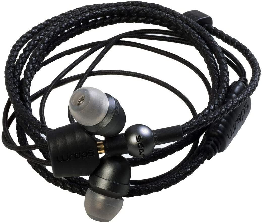 Wraps Wearable Braided Wristband Headphone Earbuds, Space Grey (WRCOSG-V16M)