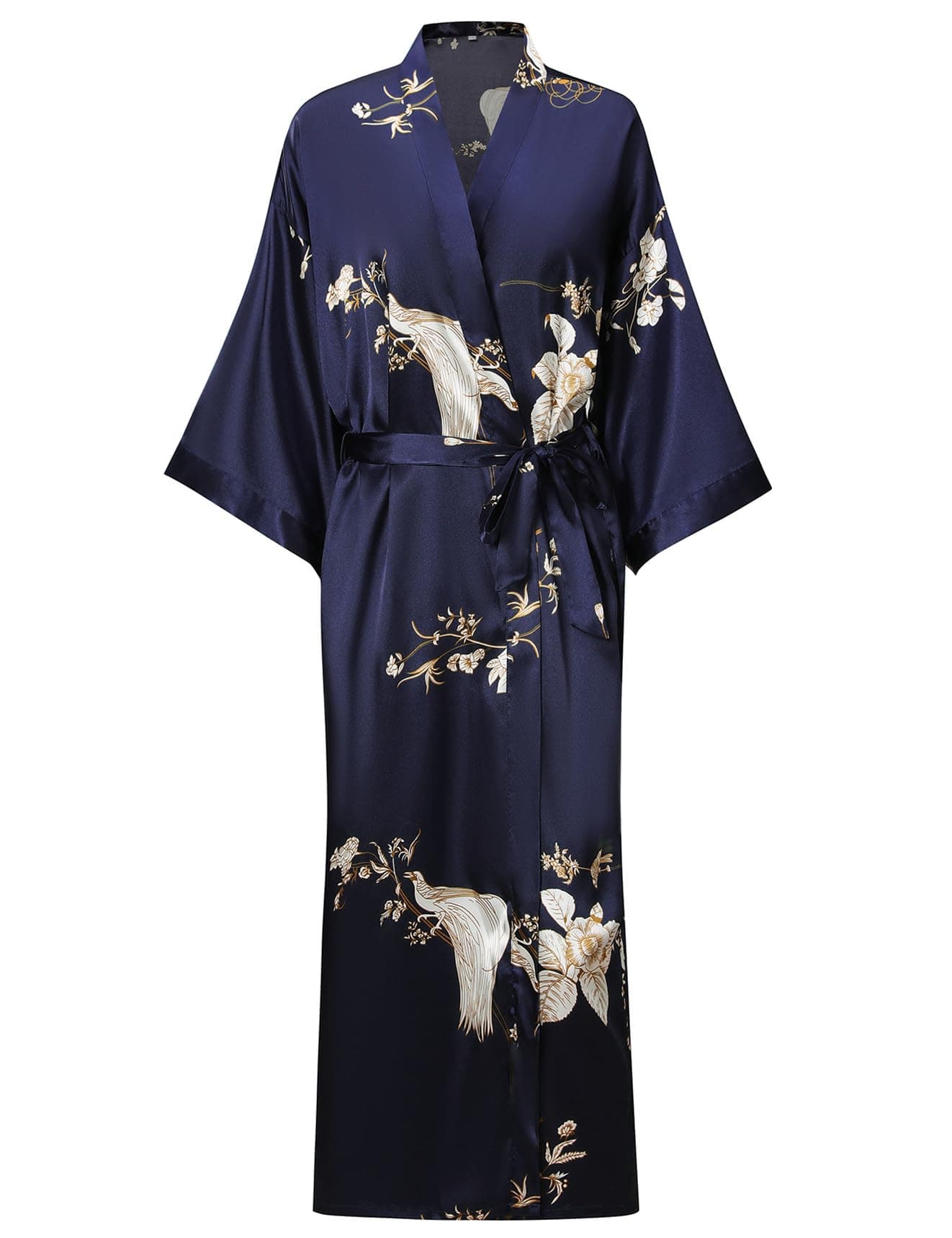 Women's Soft Long Satin Robes Long Silk Robes Full Length Robes Kimonos Silky Bath Robe Dressing Gowns