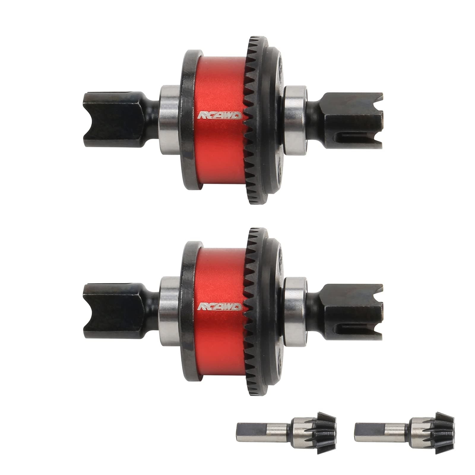Differential Active F/R Diff Set for Arrma 1/7 Felony Limitless Infraction Fireteam Mojave 6s Upgrades Parts(Red)