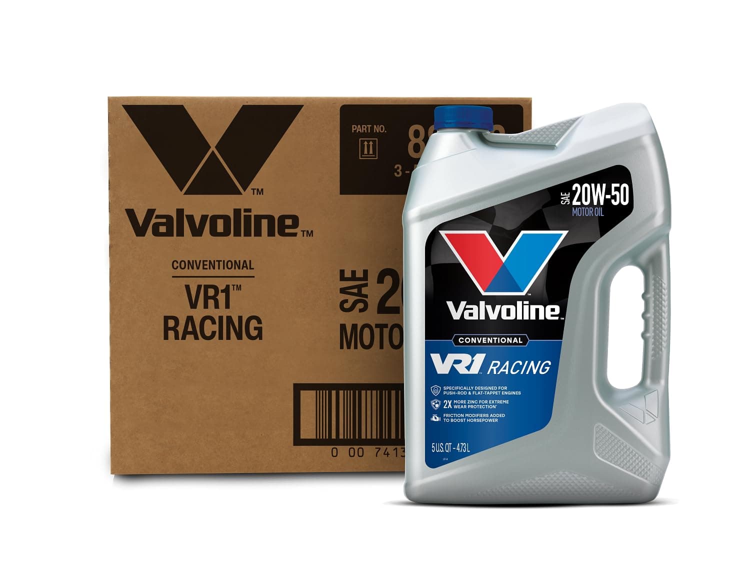 VR1 Racing SAE 20W-50 Motor Oil 5 QT, Case of 3