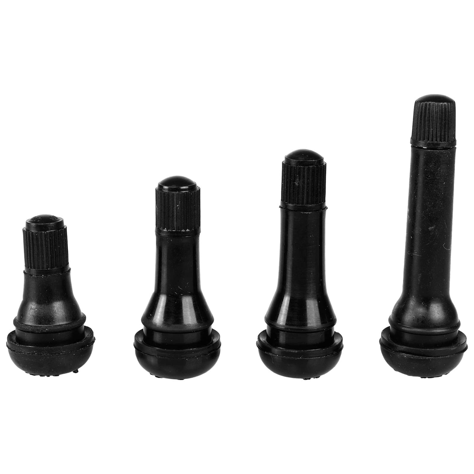 Haskyy 100 x tyre Valve caps Each TR413 & TR414 I snap-in car Rubber valves I tyre Valve Cap Black