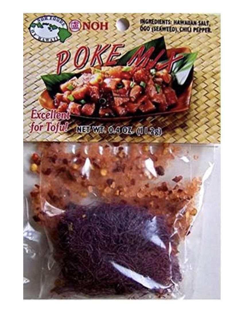 NOH Hawaiian Poke Mix, 0.4 oz Packet (Pack of 3) - Island-Style Poke Seasoning Mix made w/Ogo Seaweed, Hawaiian Salt, and Chili Pepper, perfect for Ahi Tuna, Seaweed Salad, Octopus, Tofu, and More