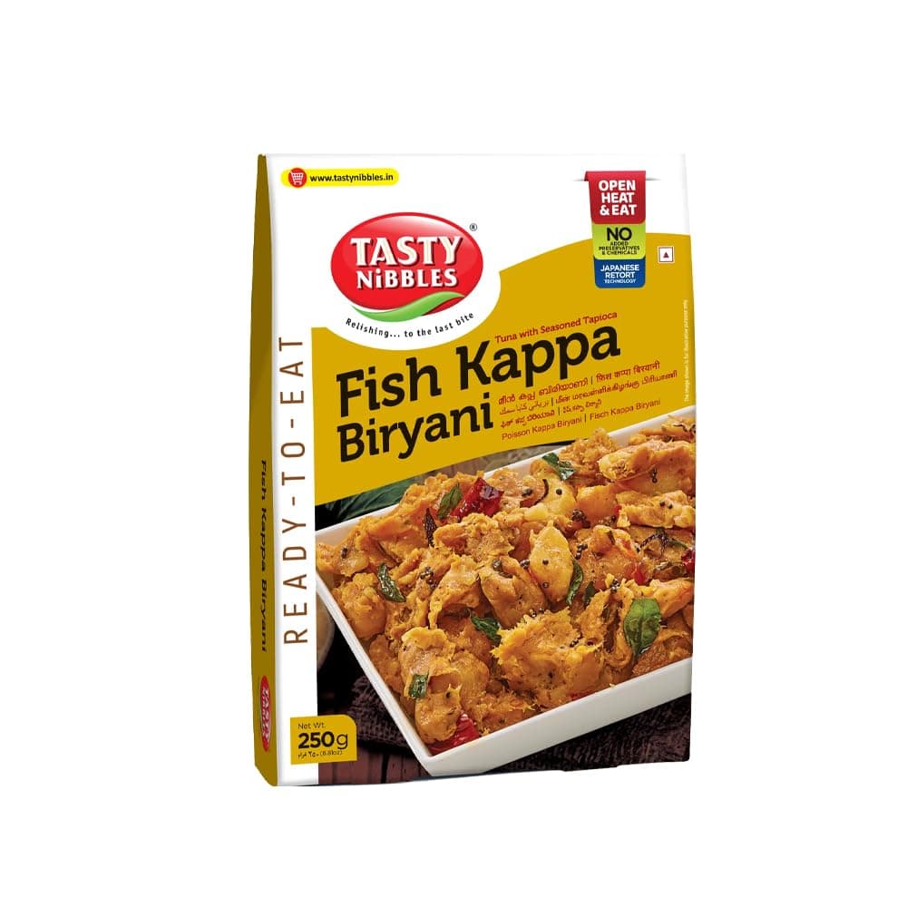 Tasty Nibbles Fish Kappa Biryani Tuna with Seasoned Tapioca Fish with Maravallikkilanku No Added Preservatives Just Heat and Eat Healthy Indian Origin 250G