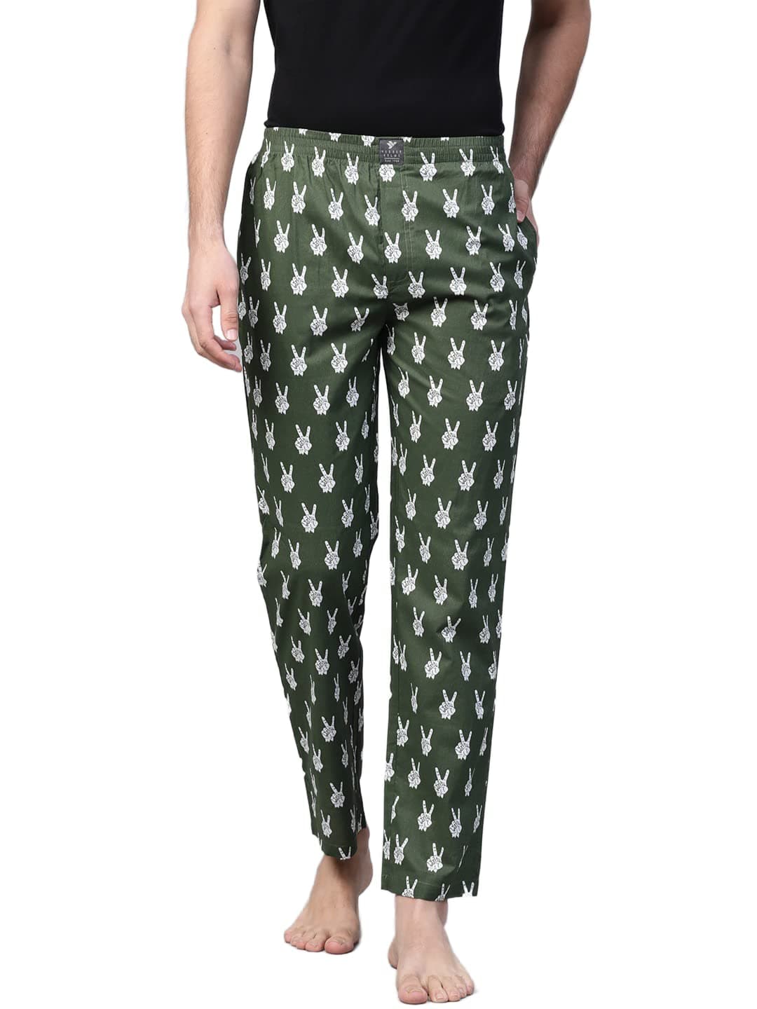HubberholmeMen Cotton All Over Printed Pajama Lounge Pants - Relaxed Comfortable Loungewear Lower Payjama for Daily & Night Wear with Elastic Waistband