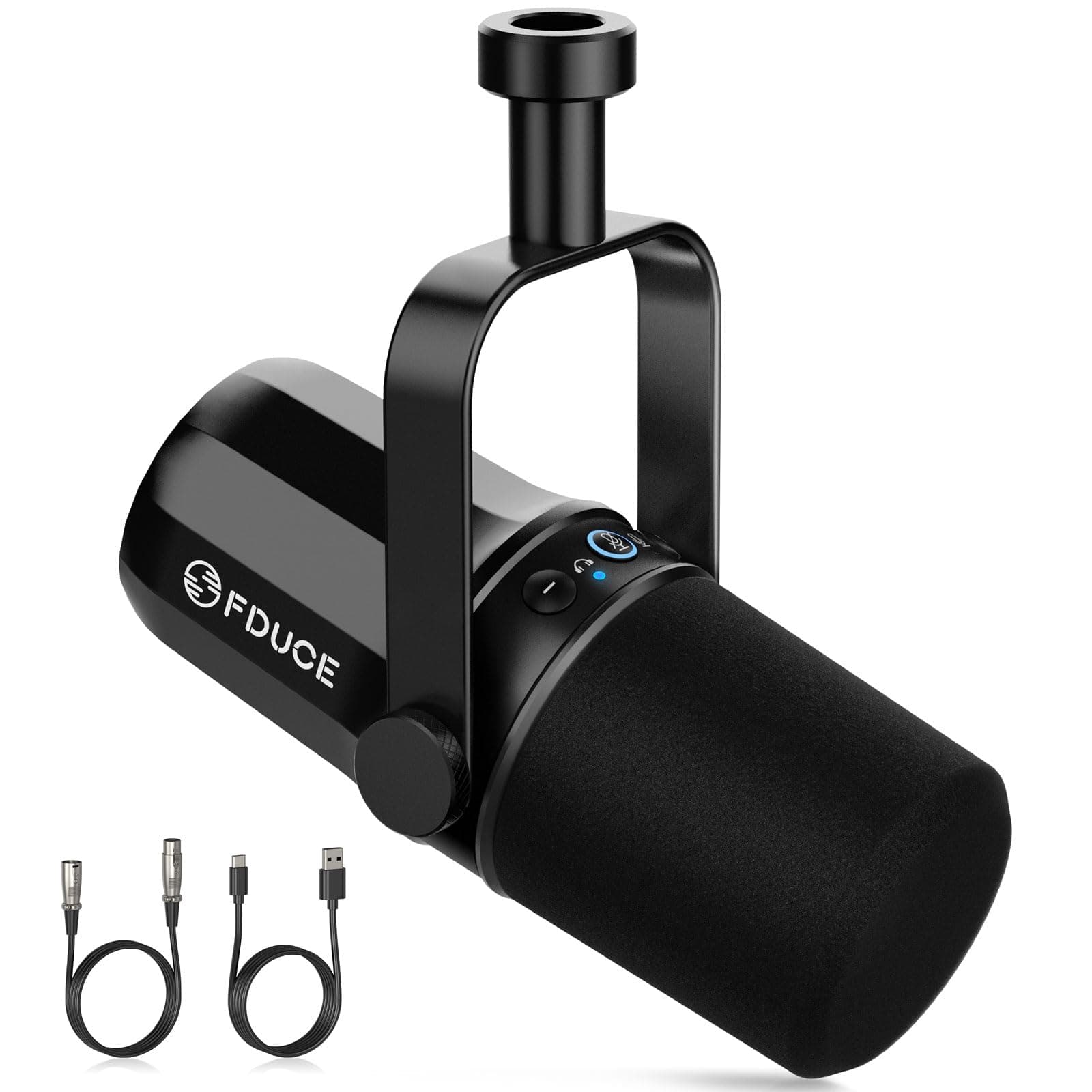 SL40 USB/XLR Dynamic Microphone for Podcasting, Gaming, Live Streaming and Recording, Built-in Headphone Output, LED Mute Button, All Metal, Voice Isolation Technology