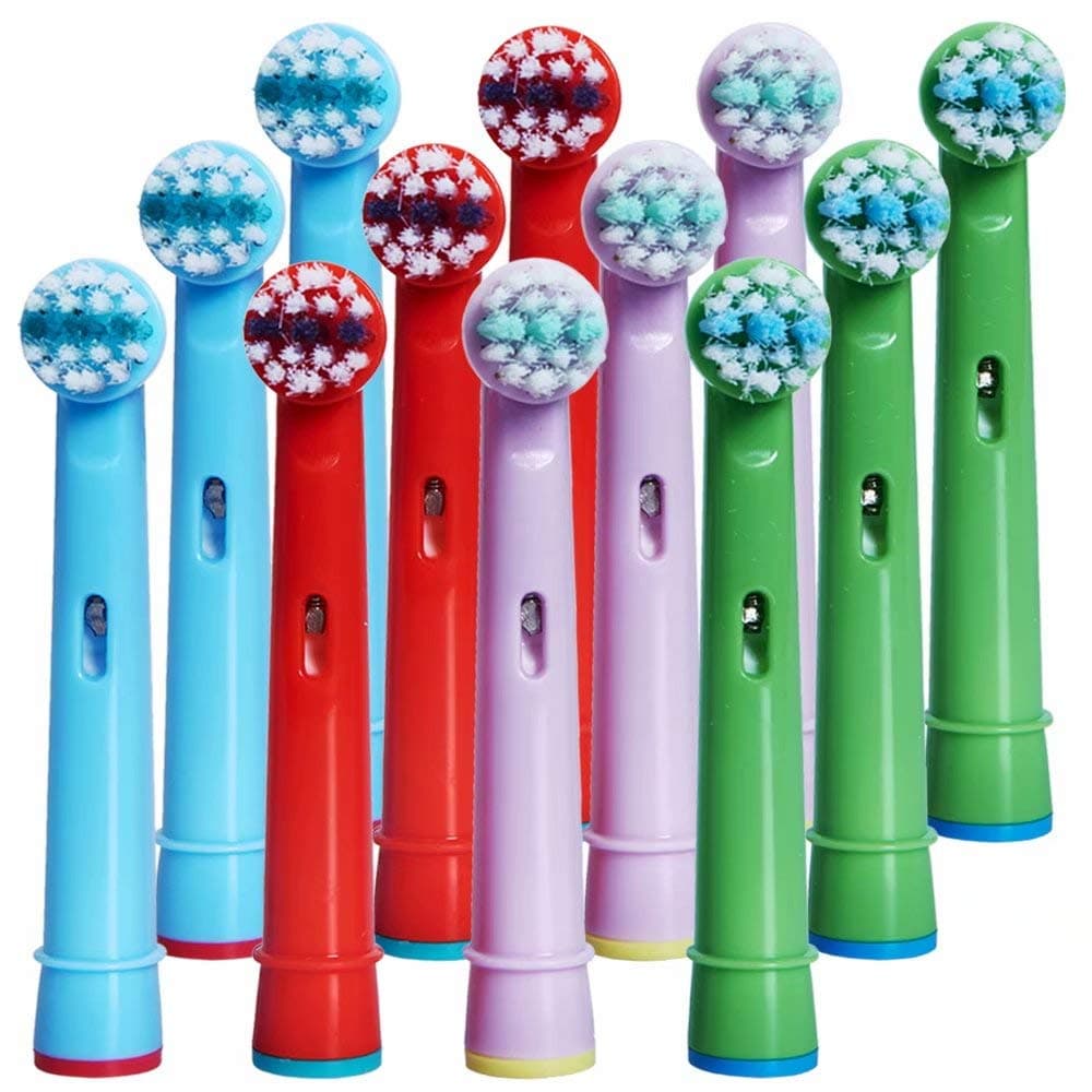 Kids Toothbrush Replacement Heads for Oral-B, Extra-Soft Bristles, for Oral-B Braun and Electric Brushes, Except Vitality Sonic, CrossActino Power, Sonic Complete, Pulsonics, EB-10A