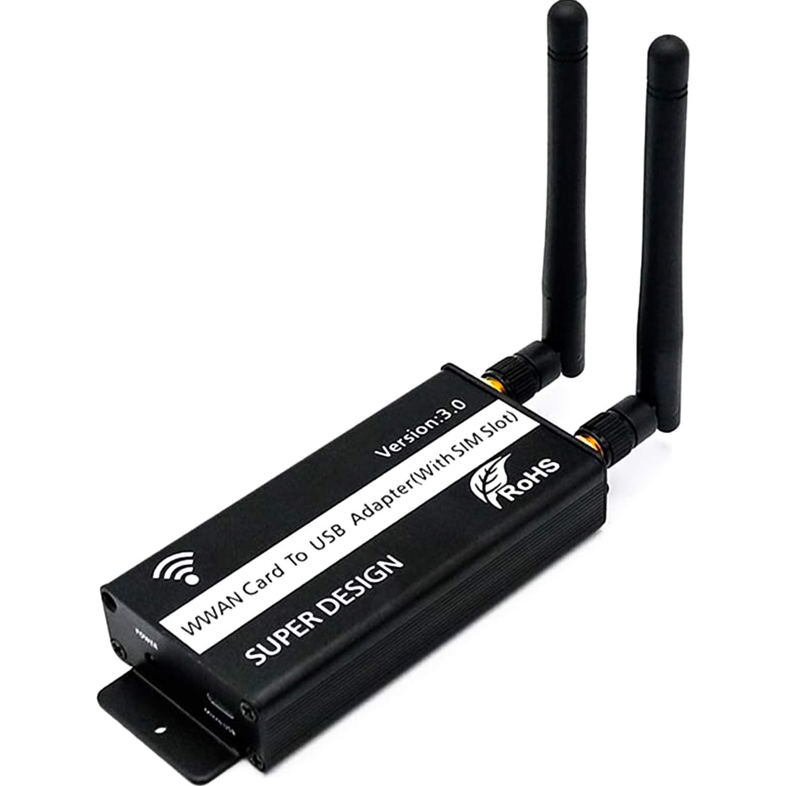 Mini Pcie to USB Adapter with SIM Card Slot for WWAN/LTE Module with Protection Box - Black