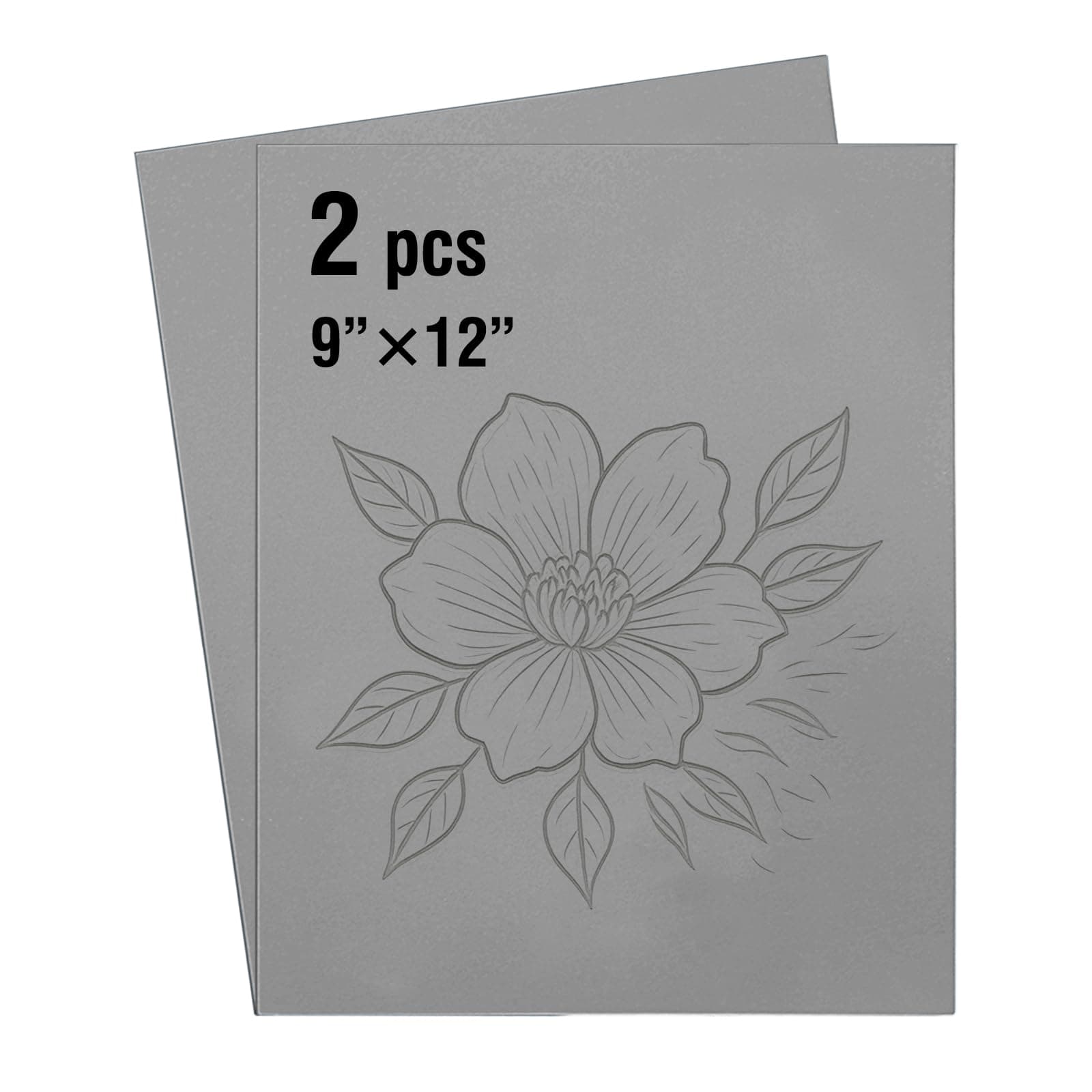 Falling in Art Professional Soft Linoleum Carving Block, 9 Inches by 12 Inches, Grey, 2-Pack