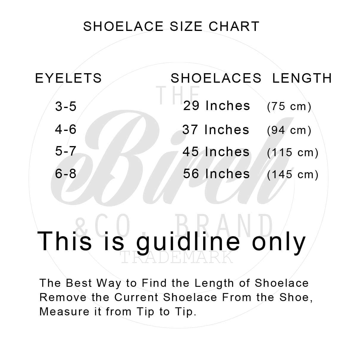 Birch Shoelaces in 27 Colors Flat 5/16" Shoe Laces in 4 Different Lengths