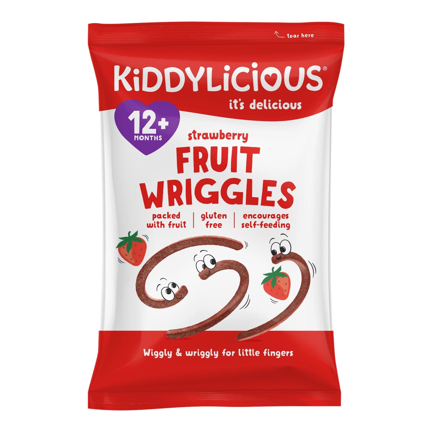Strawberry Wriggles - Delicious Real Fruit Treat for Kids - Suitable for 12+ Months -12 gms