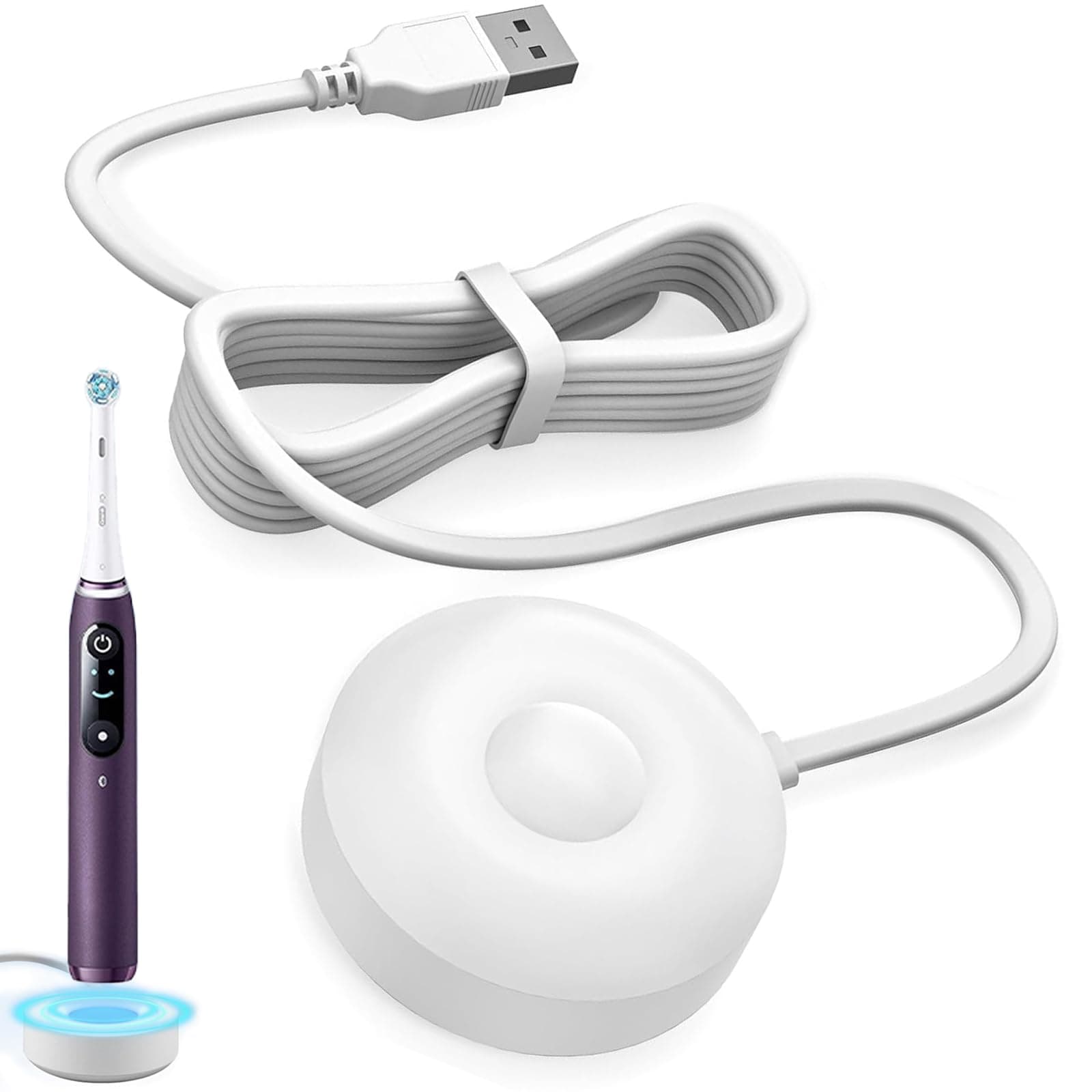 Electric Toothbrush Charger for O-B iO7 iO8 iO9 Magnetic Charger Compatible with B-raun O-B IO Type 3768 Replacement Charger Base iO Series 7 Series 8 Series 9 USB Chargers Powered
